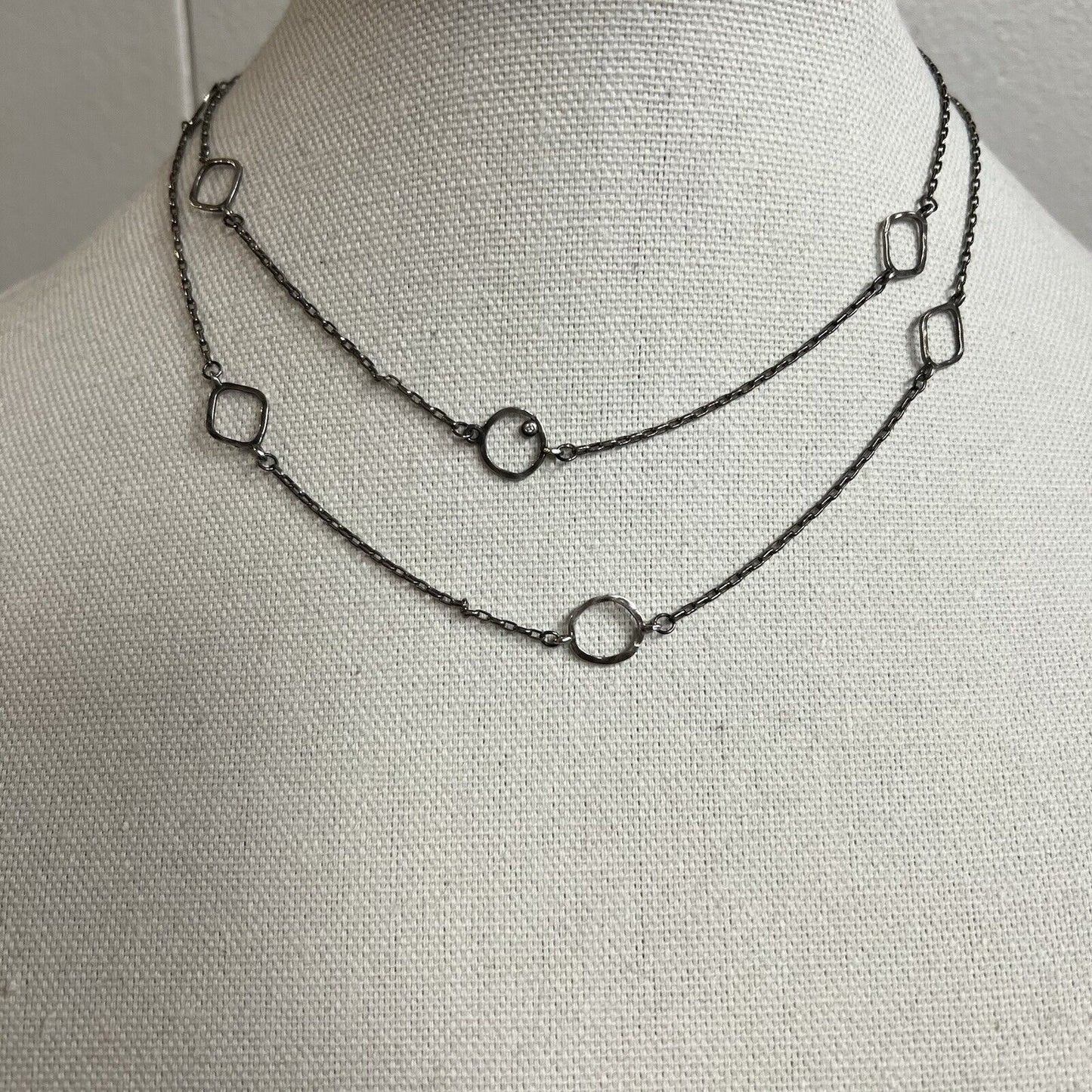 SILPADA N2334 Sterling Silver Ring Around Rosey 34" Chain Necklace