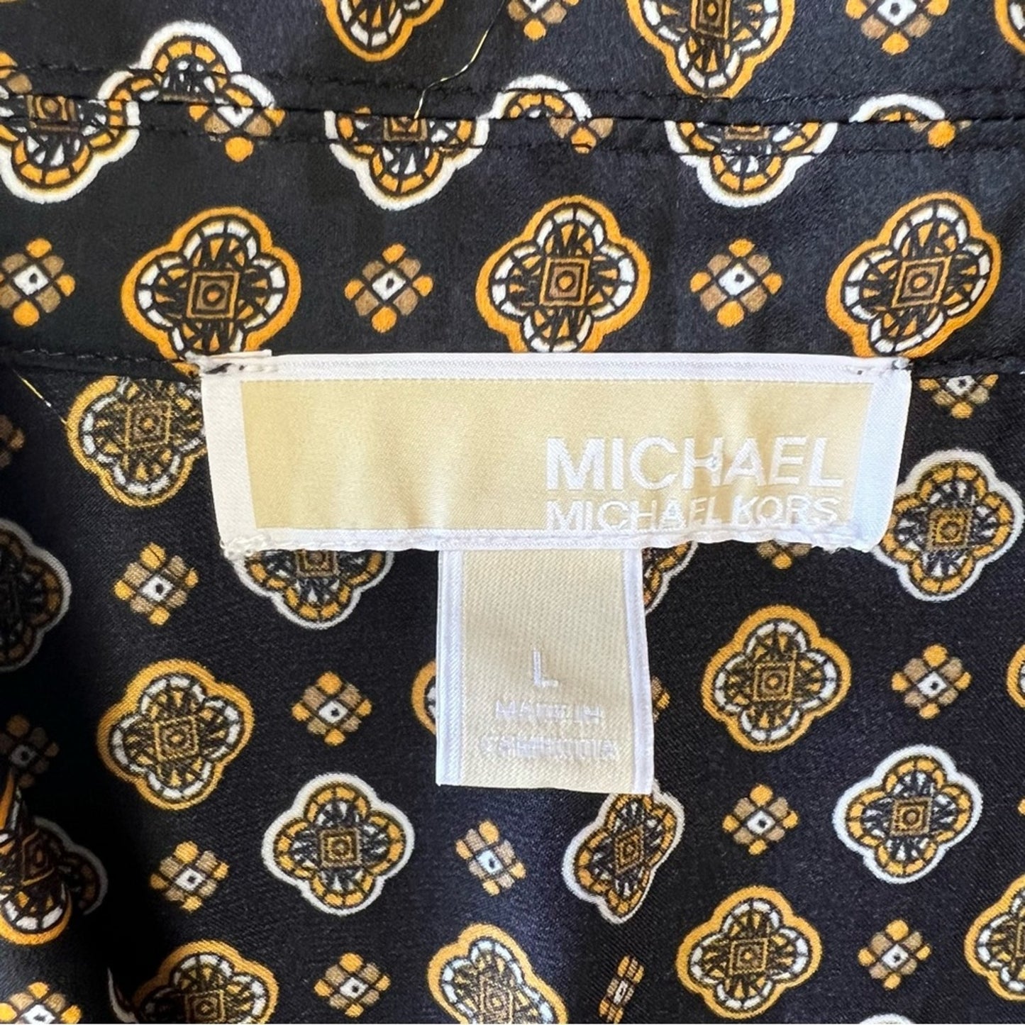 Michael Kors button front waist tie dress SZ LG