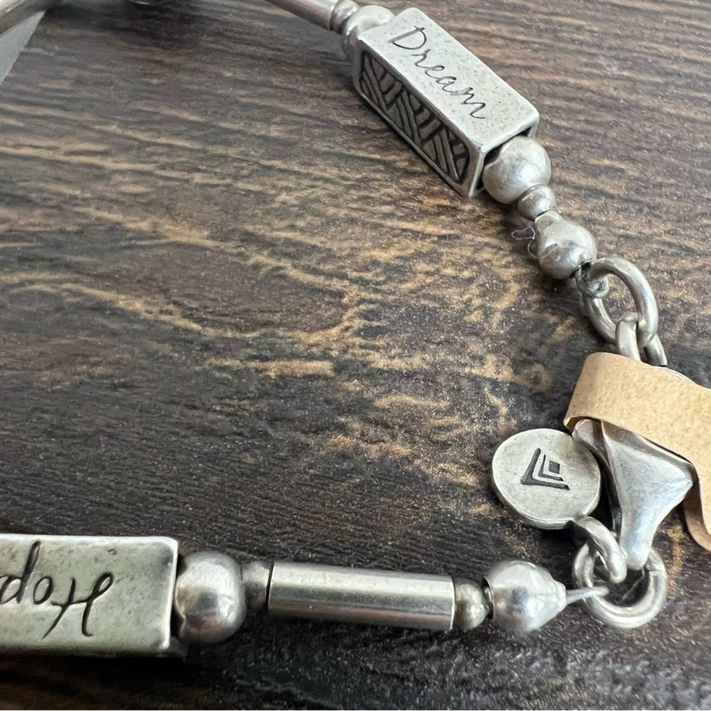 Silpada Sterling Silver .925 Israel Dream Hope Joy Bead Link Bracelet