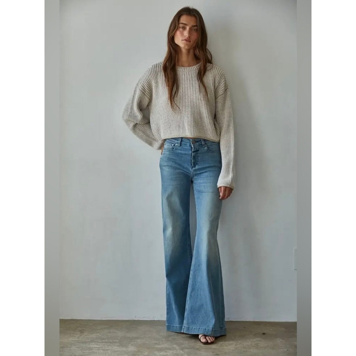 🆕 By Together Demi Ribbed Sweater-Tan SZ SM