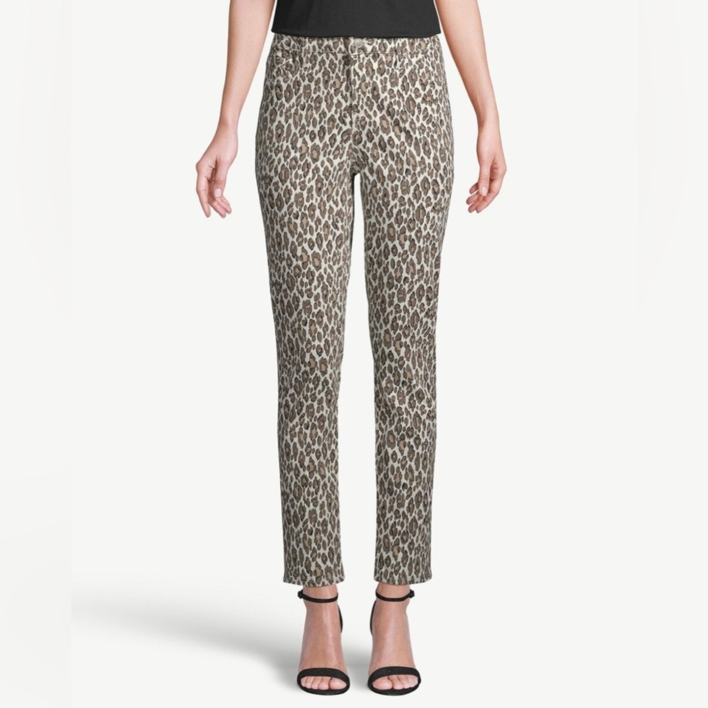 🆕 Chico’s SO SLIMMING Animal-Print Girlfriend Ankle Jeans SZ 4/20