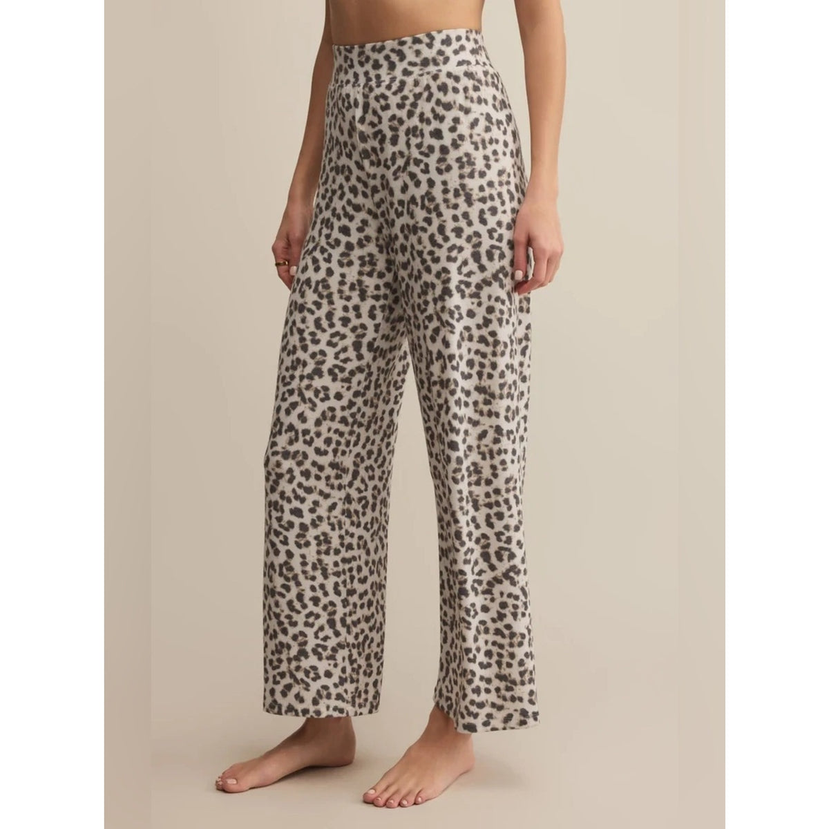 🆕 Z Supply LuxeLeopard Print Wide-Leg Lounge Pants SZ SM