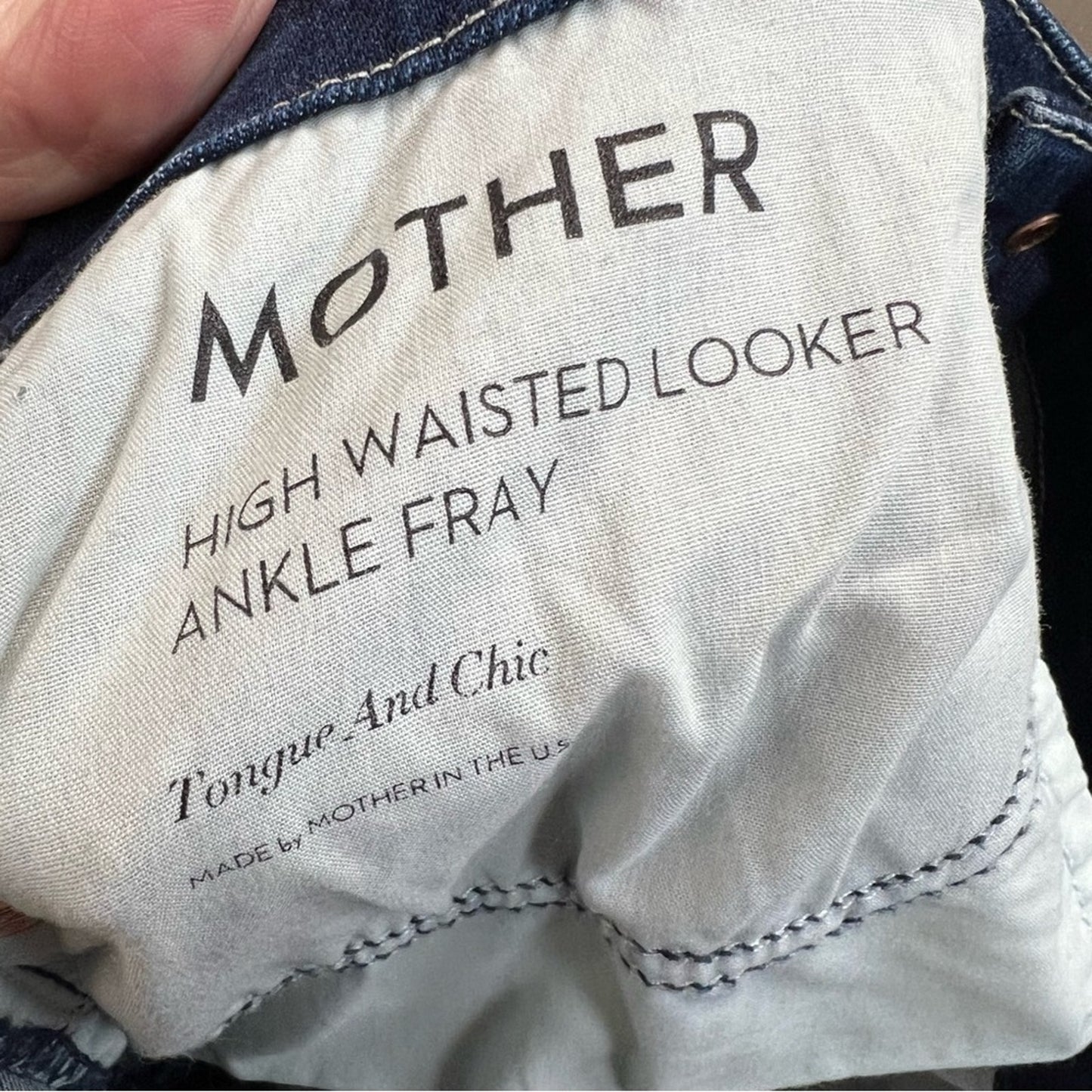 Mother Denim High Waisted Looker Ankle Fray- Tongue in Chic SZ 30/10