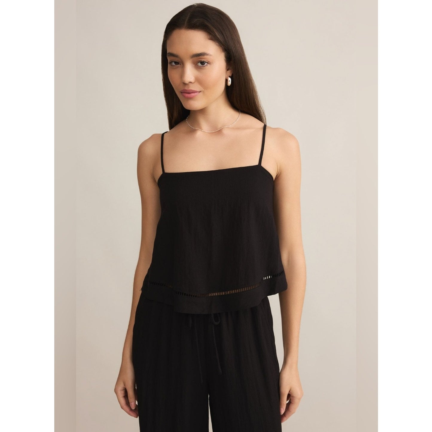🆕 Z Supply La Luz Textured Black Tank SZ MED