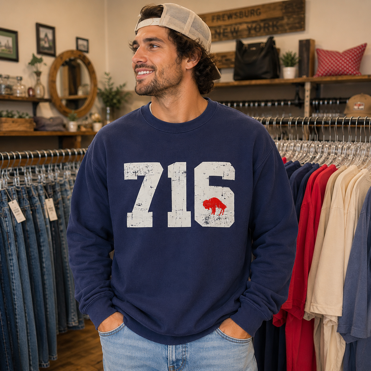 π Comfort Color β716β Crewneck-True Navy SZ MED