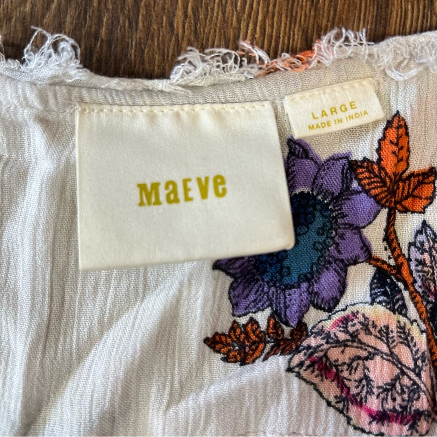 Anthropologie Maeve Top Floral Pleated Tank SZ LG