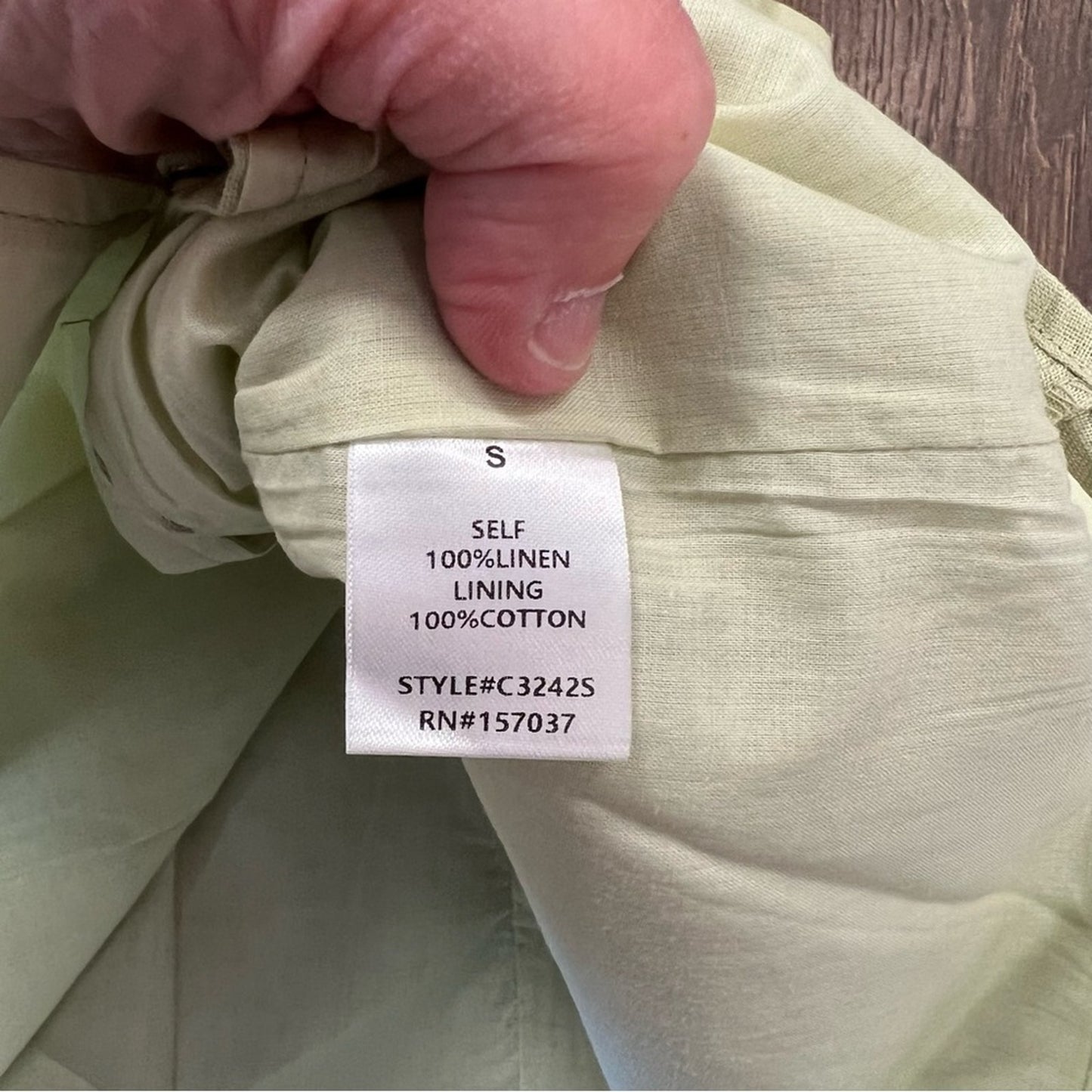 🆕 Et Clet Button Detail Linen Mini Skirt in tea green SZ SM
