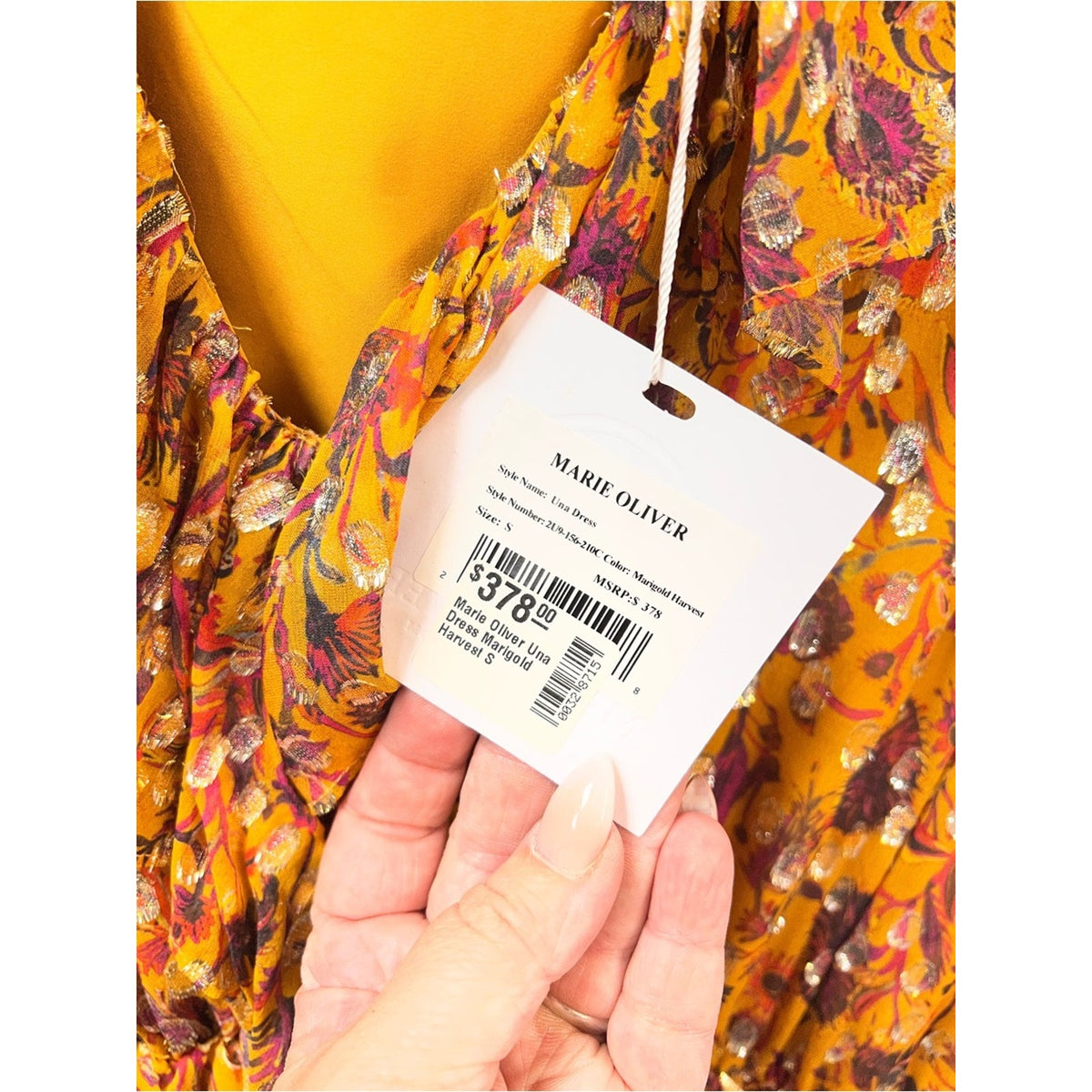 🆕 Marie Oliver Una Marigold Harvest Tiered Mini Dress NWT SZ SM