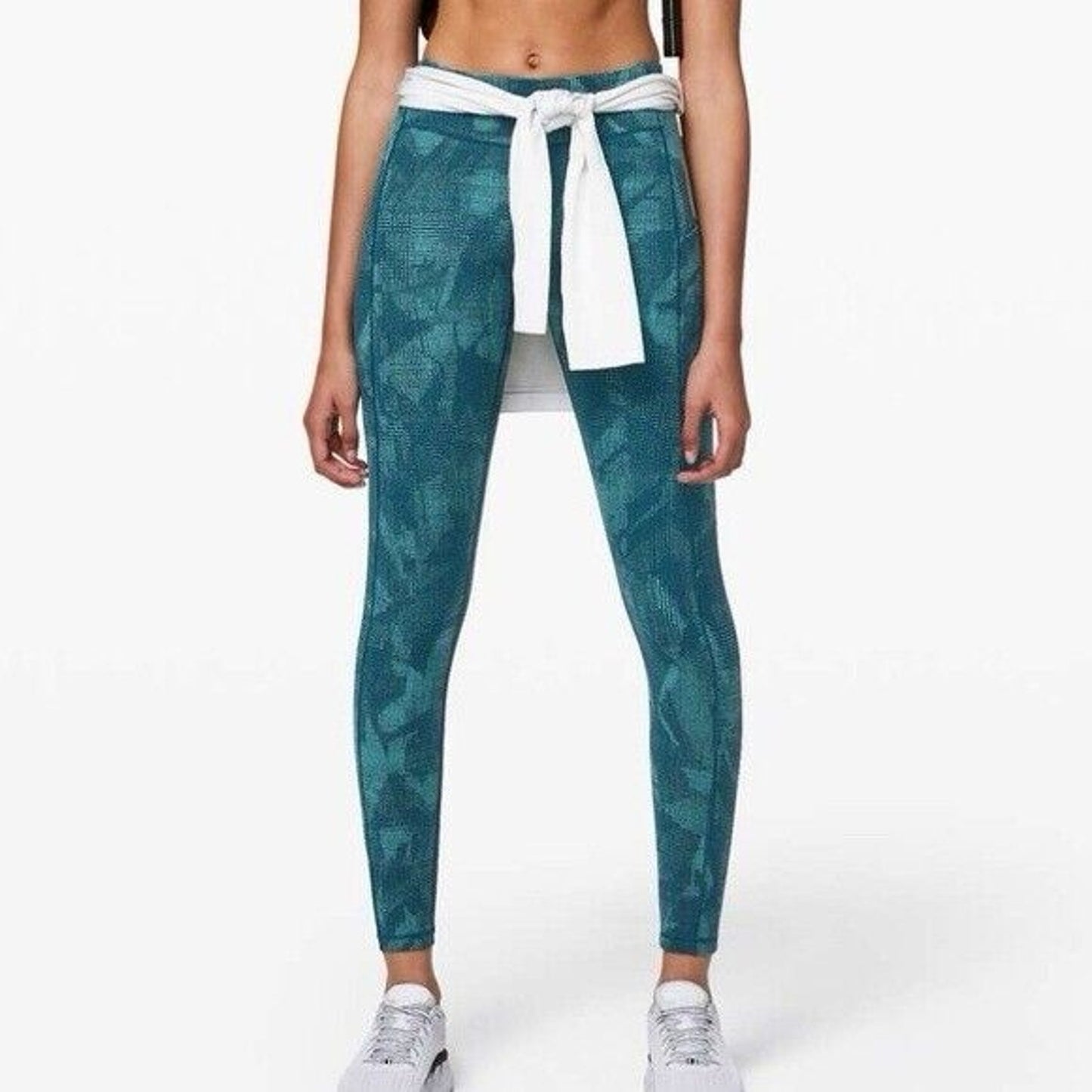 Lululemon Speed Up Tight 28"Illusion Tidal Teal Bermuda Teal SZ 4