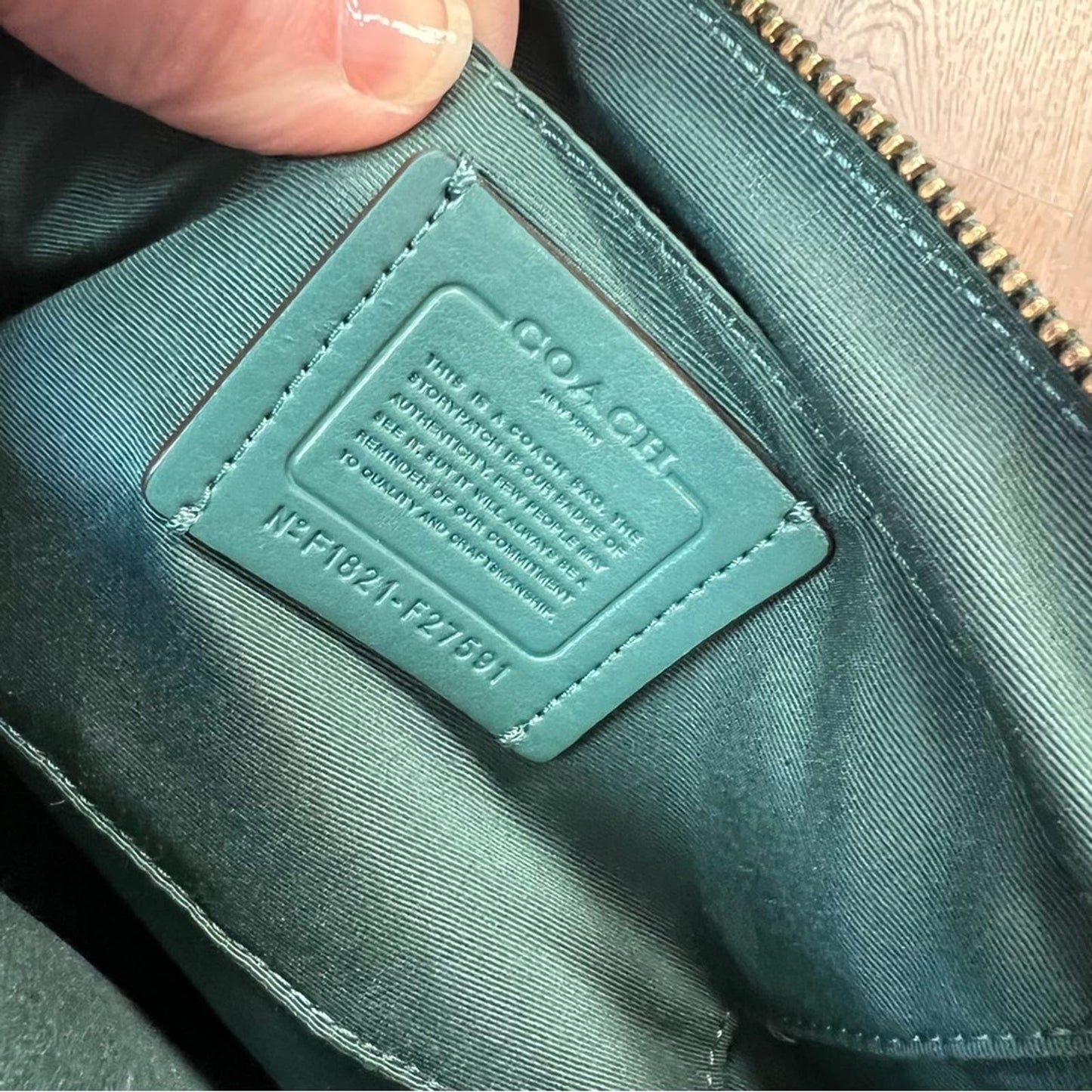 COACH mini sierra satchel in dark teal