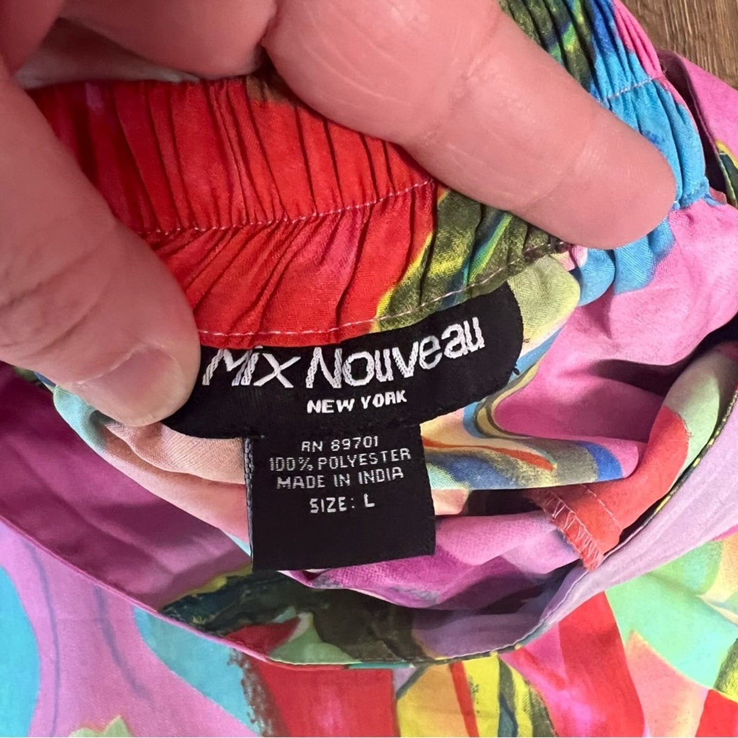 Mix Nouveau New York multicolored high low skirt SZ LG