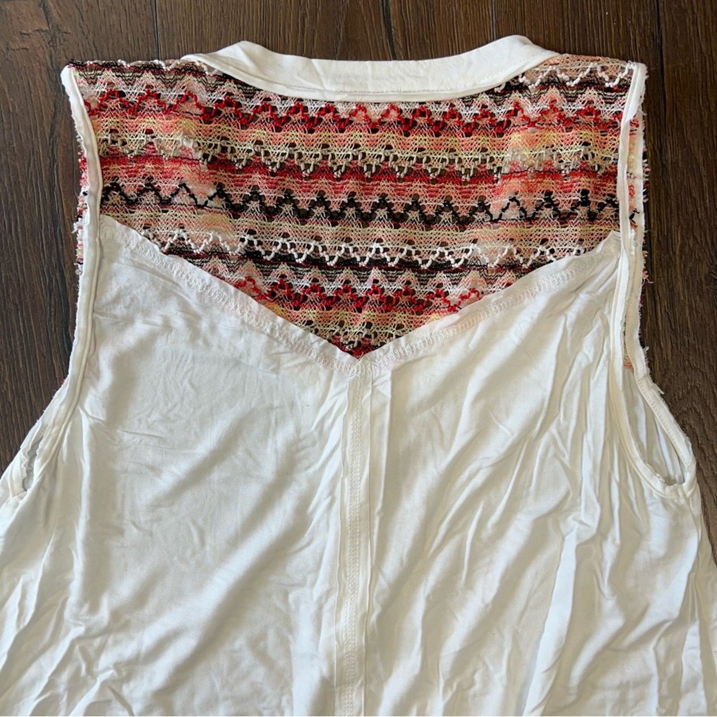 POL White crocheted tank top SZ SM