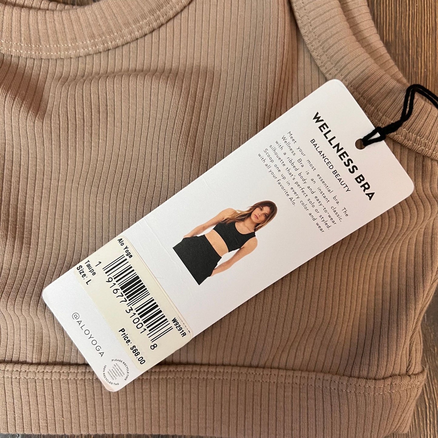 NWT ALO YOGA Wellness Bra - Taupe SZ LG