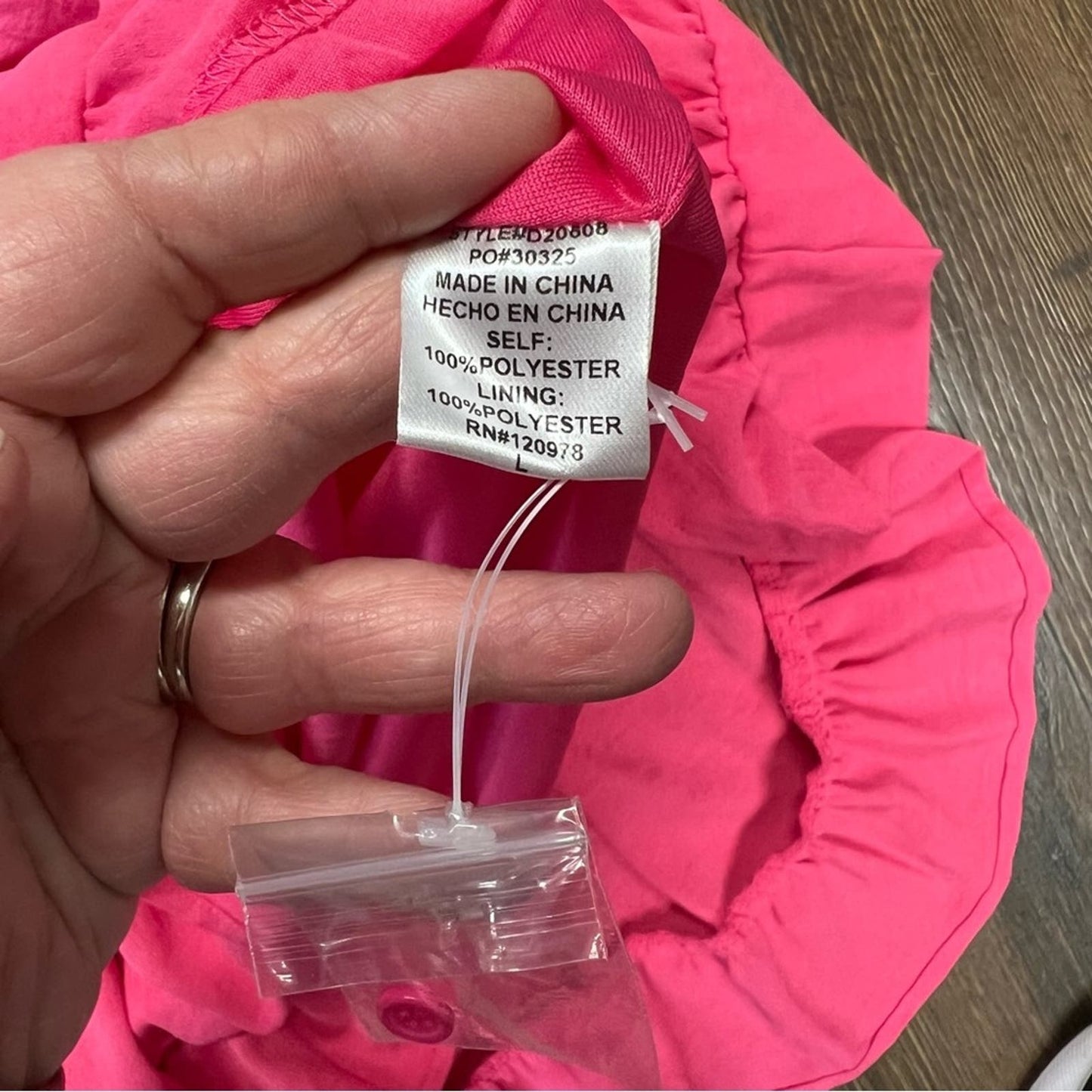 ENTRO Royalty's V-neck Tiered Dress Pink SZ LG