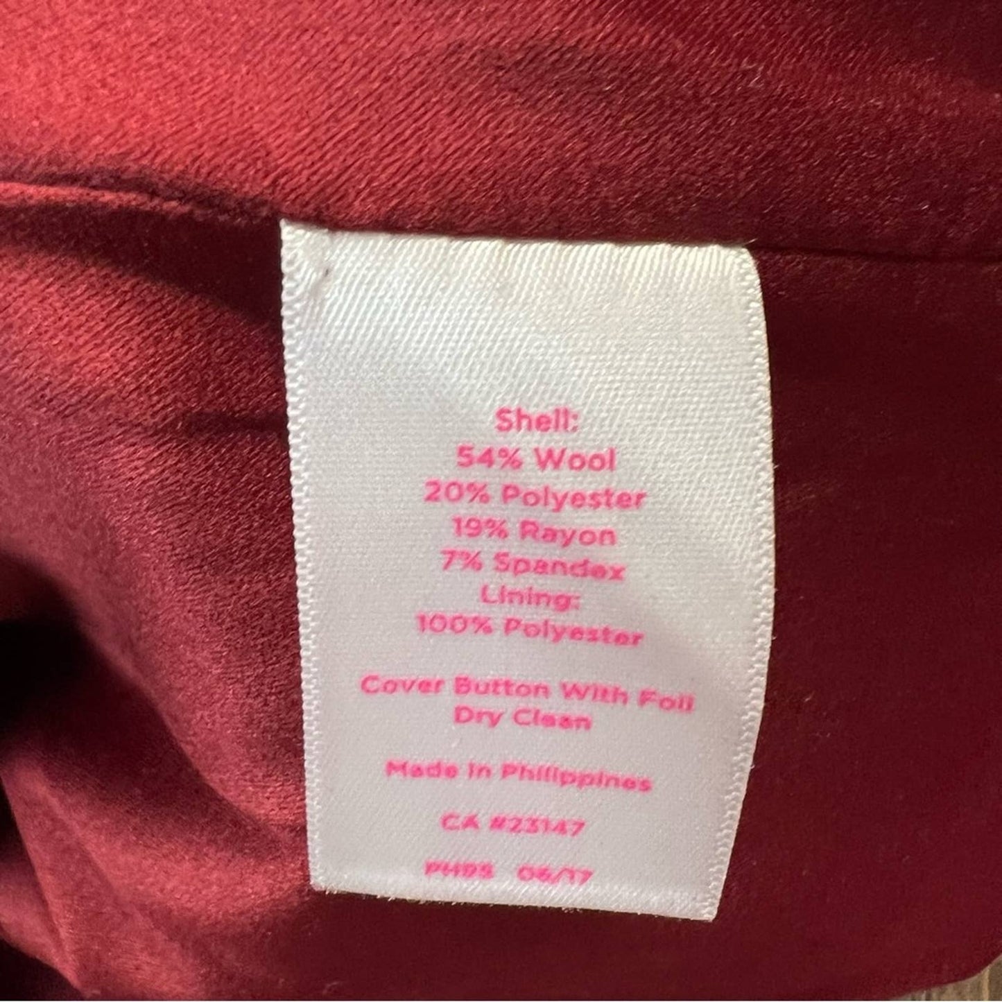 Talbots limited edition hot pink wool blend blazer SZ 4P