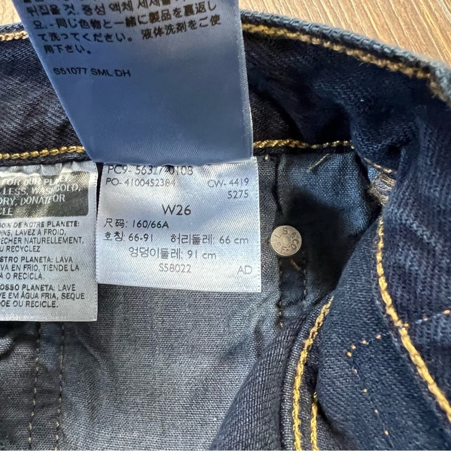 Levi’s 501 high rise denim shorts SZ 26/2