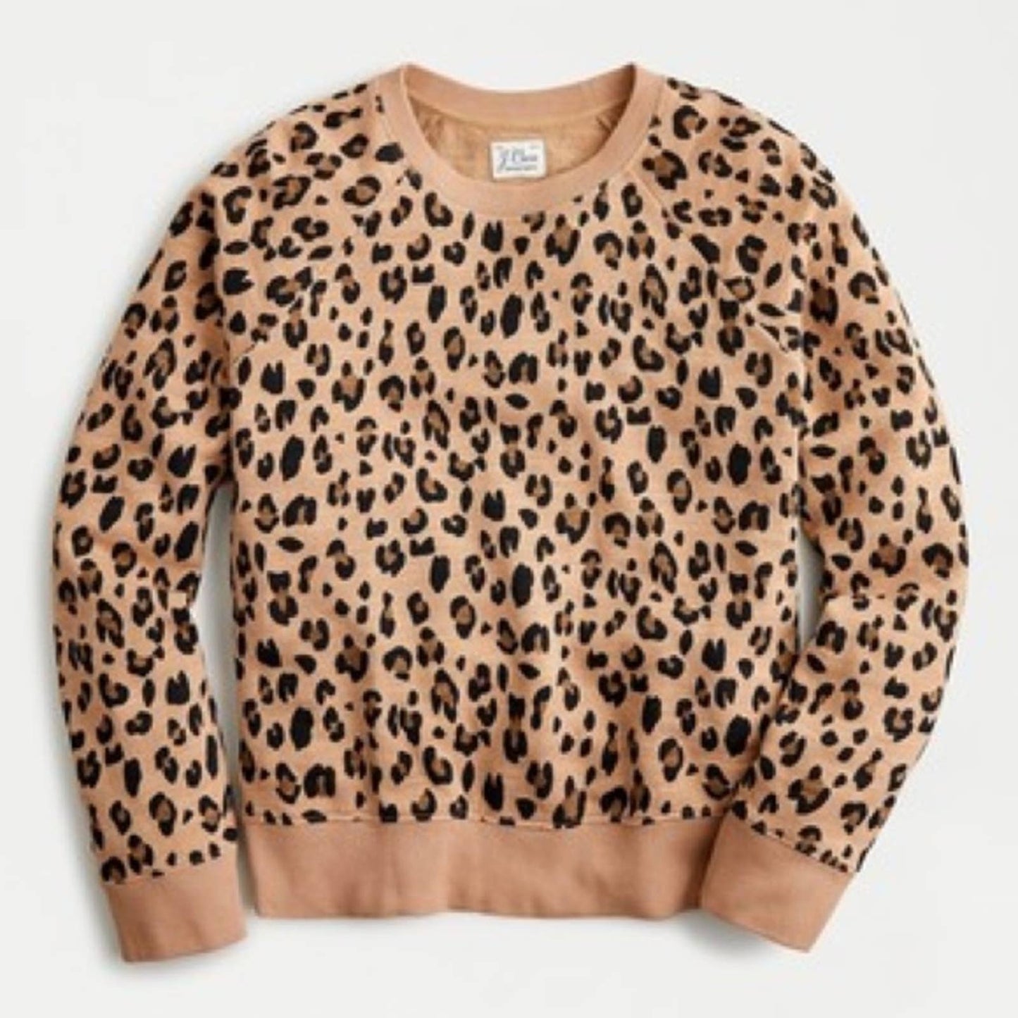 J. Crew Vintage Cotton Terry Crewneck Leopard SZ XL