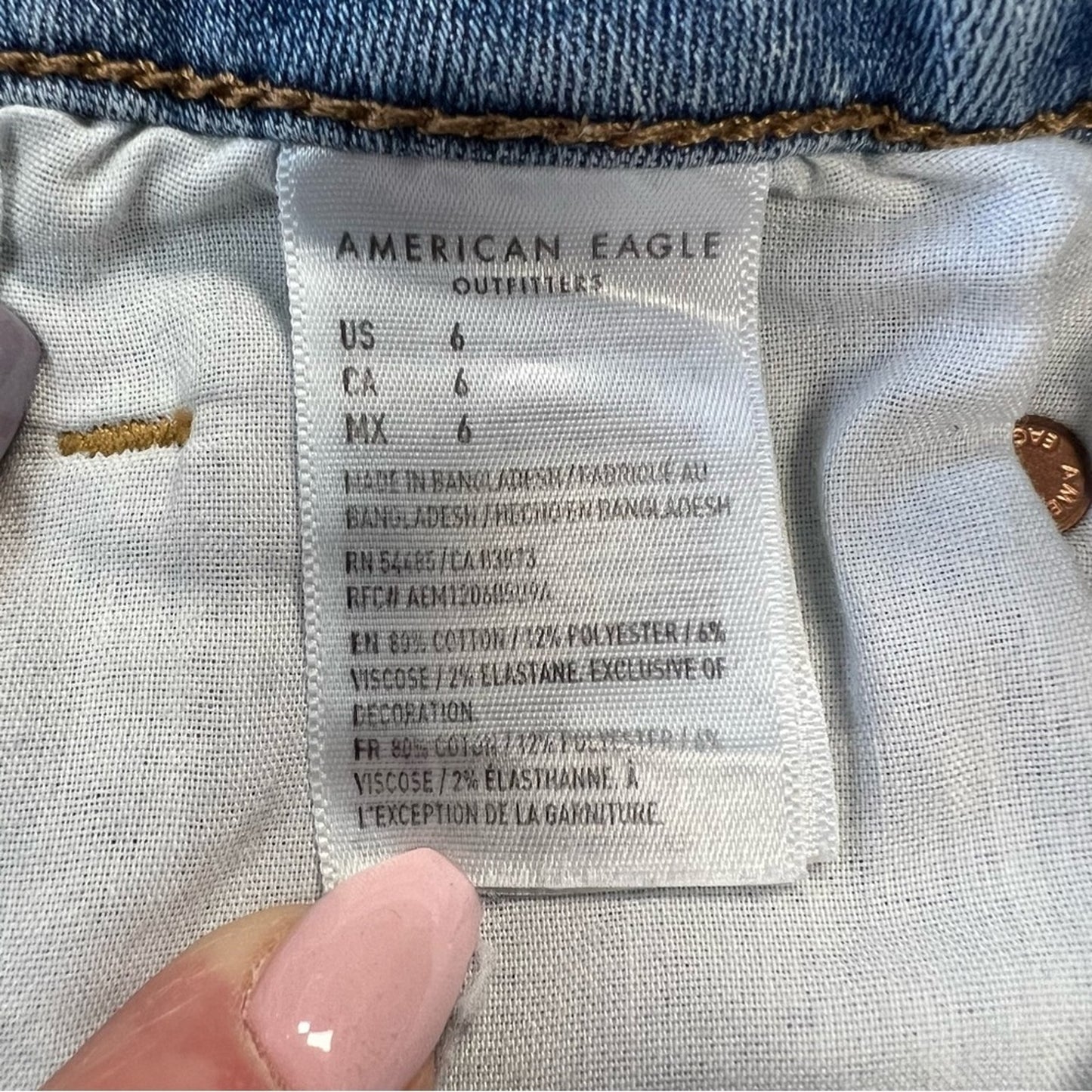 American Eagle hi rise Shortie SZ 6