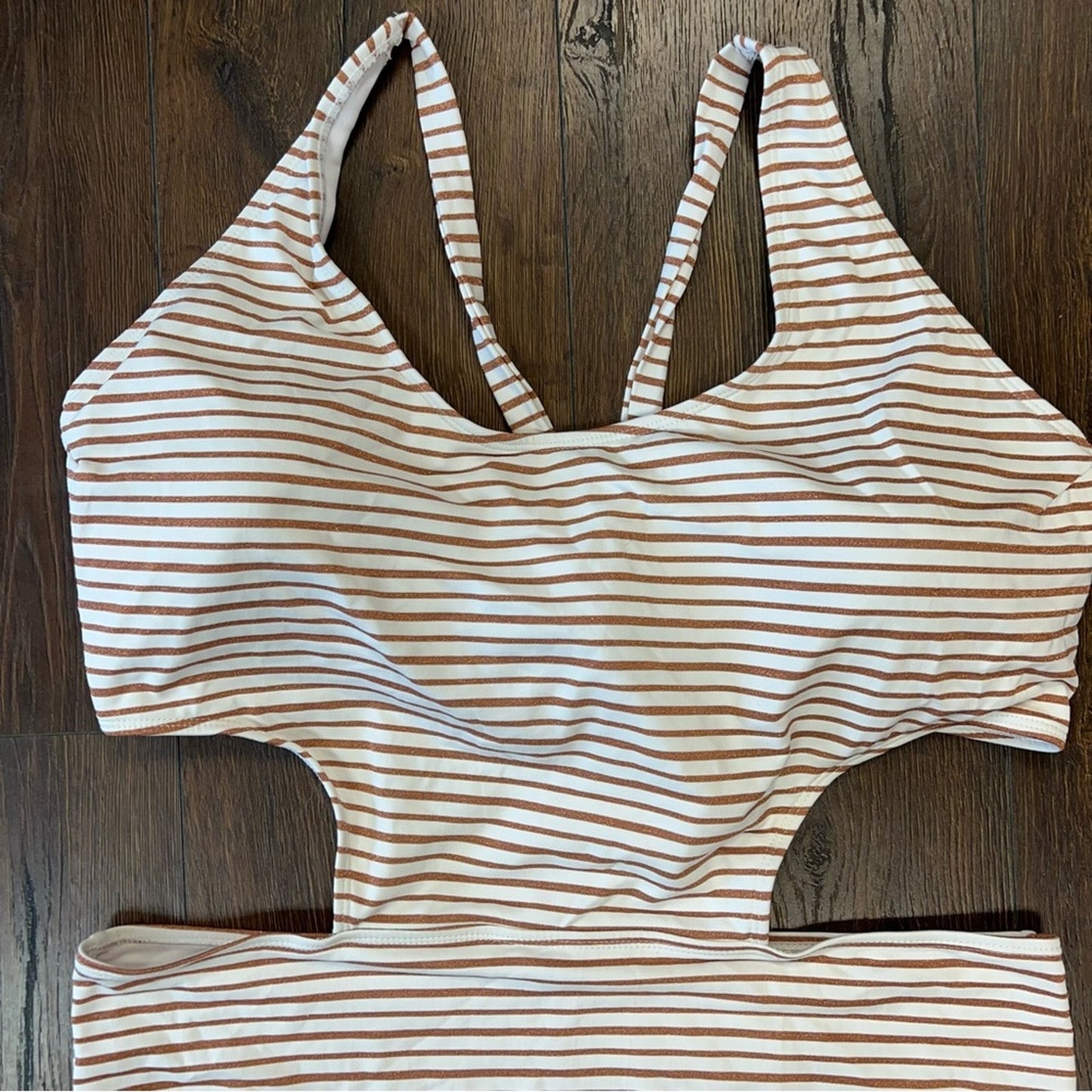 Vigoss Met Stripe One Piece Swimsuit SZ 3X