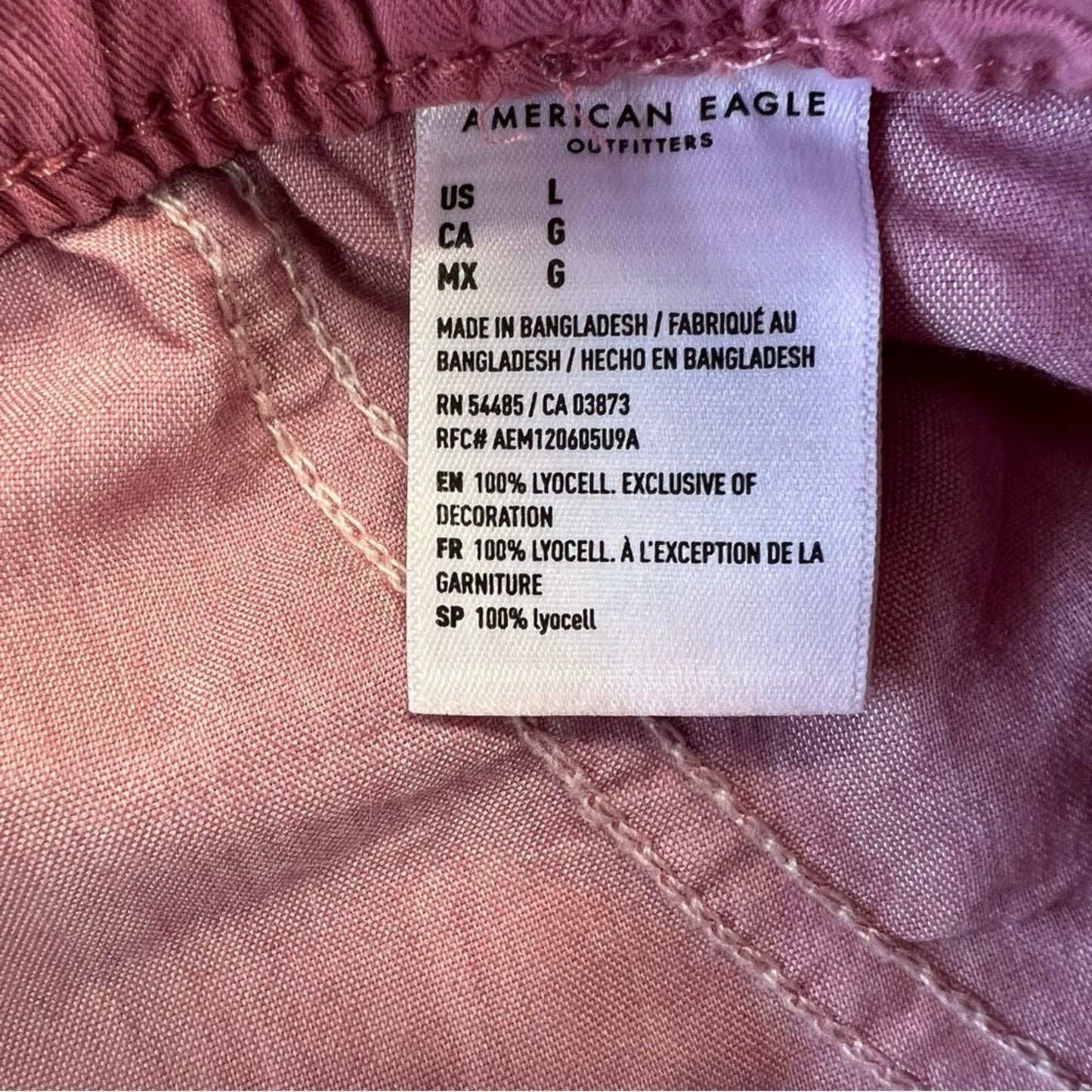 🆕 American Eagle pink Hawaiian drawstring shorts SZ LG