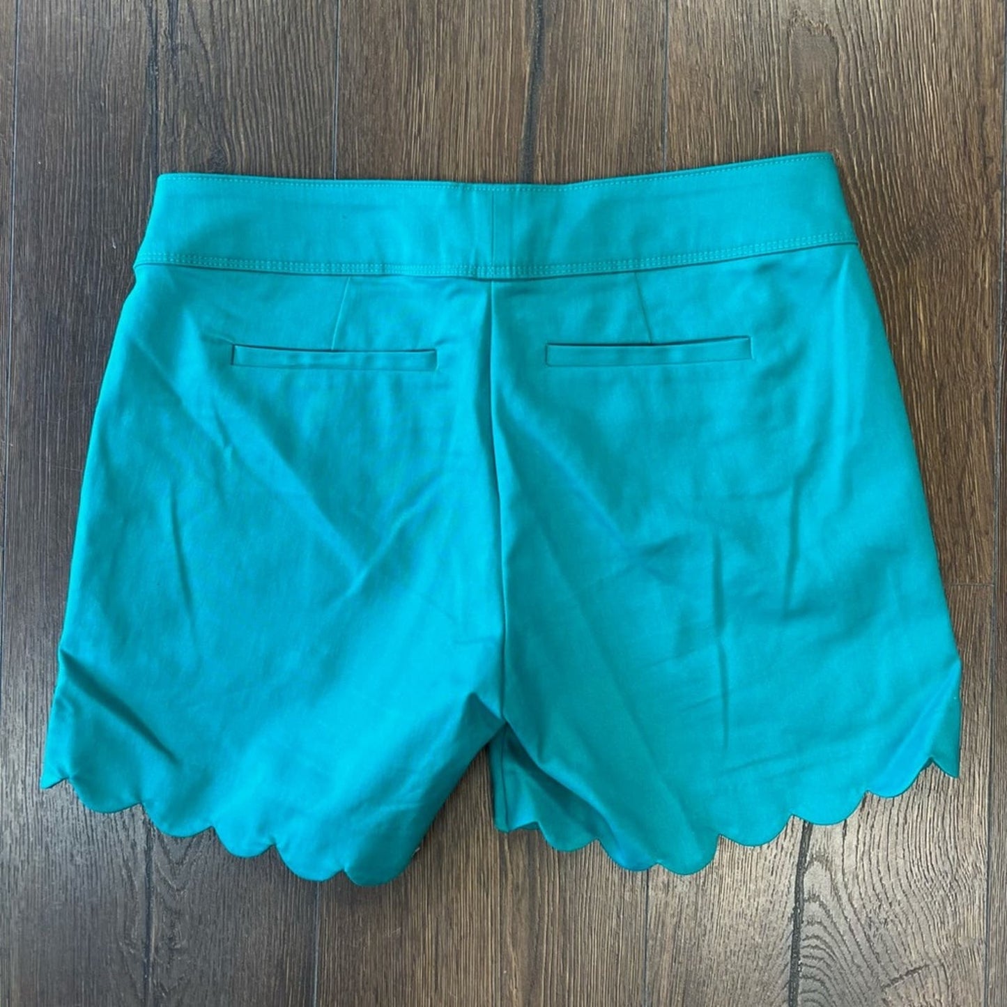 Isaac Mizrahi teal scalloped shirt SZ 4