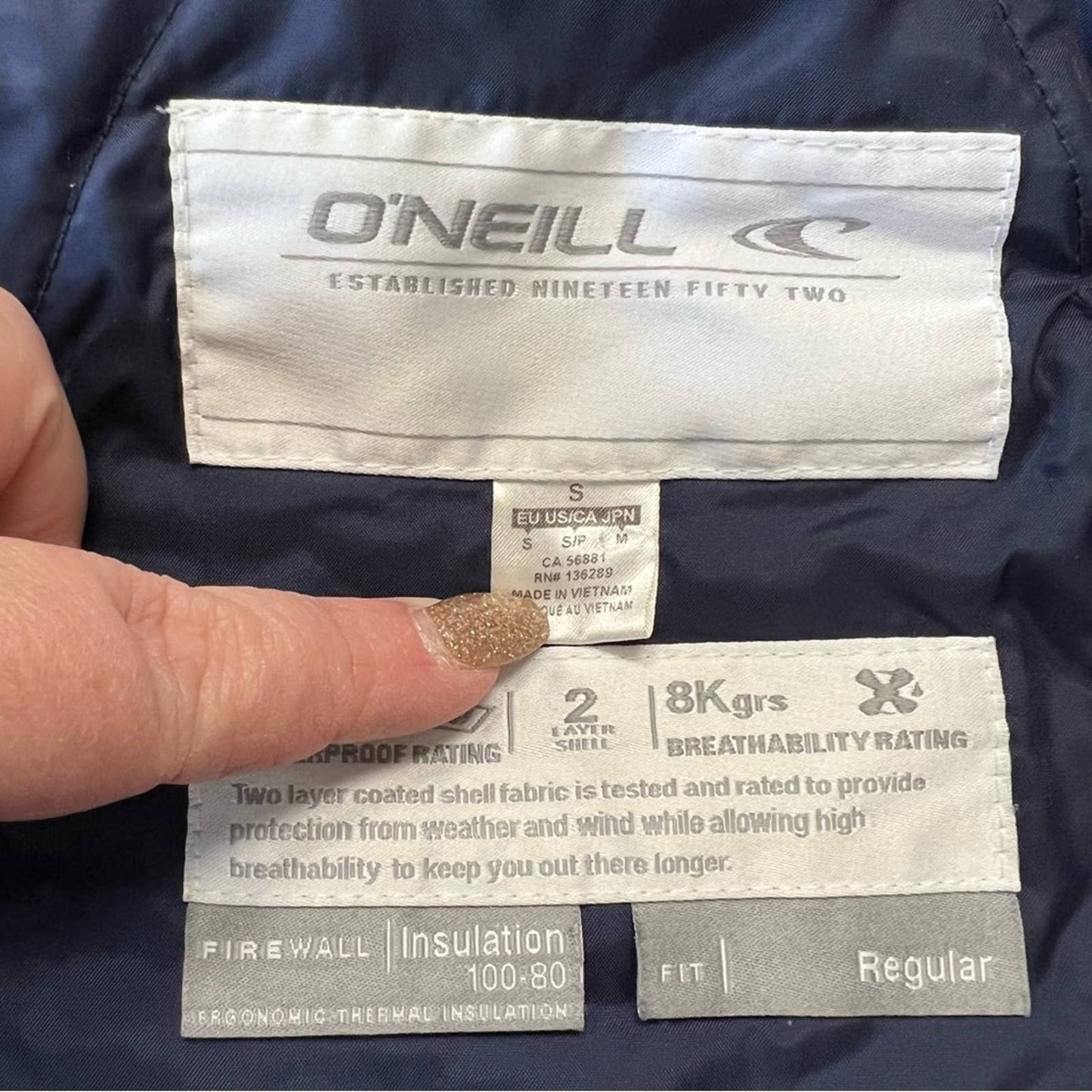 O’Neil navy/pink ski coat SZ SM