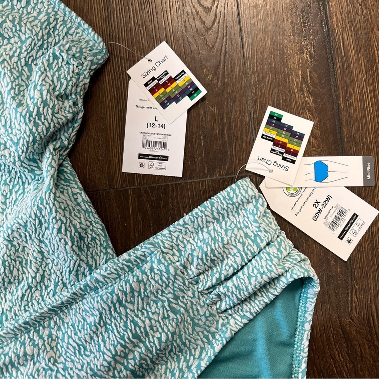 🆕 Time & Tru teal tankini SZ LG/2X