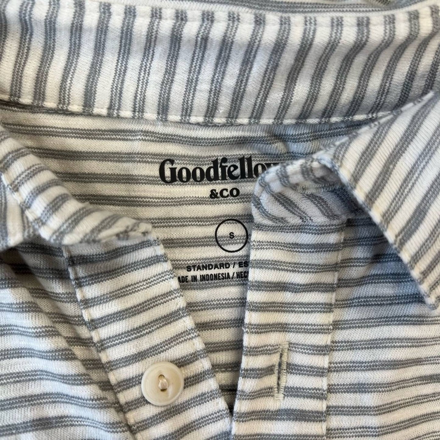 🆕 Goodfellow & co striped polo long sleeve SZ SM