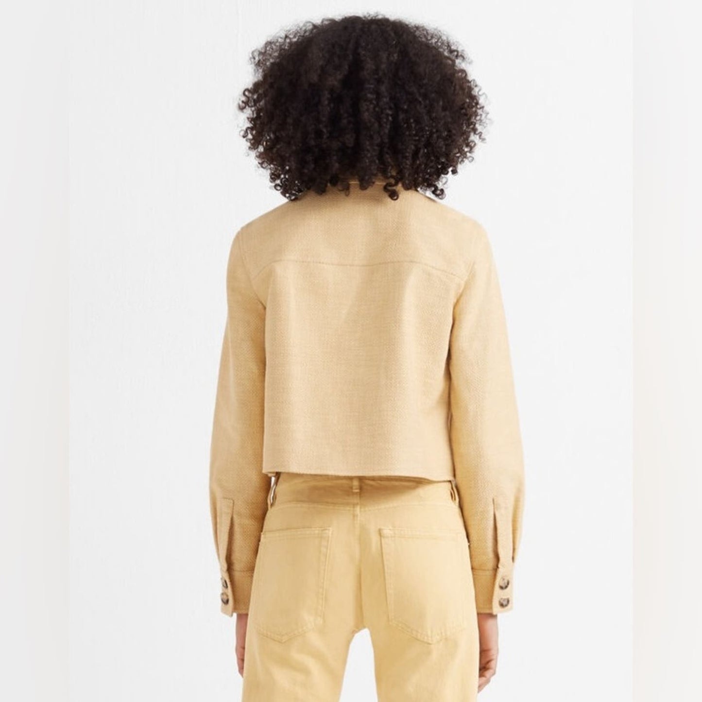 Club Monaco Textured Crop Jacket in ginger SZ SM