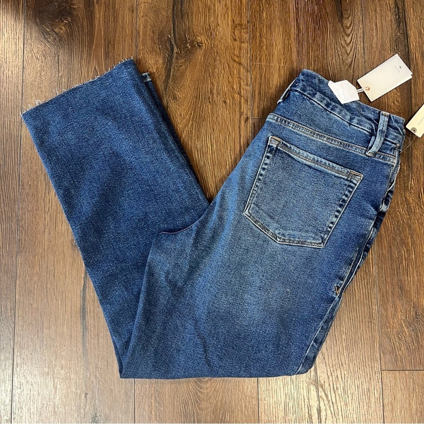 🆕 Good American Good Boy High-Rise Cropped Straight Jeans SZ 2/26