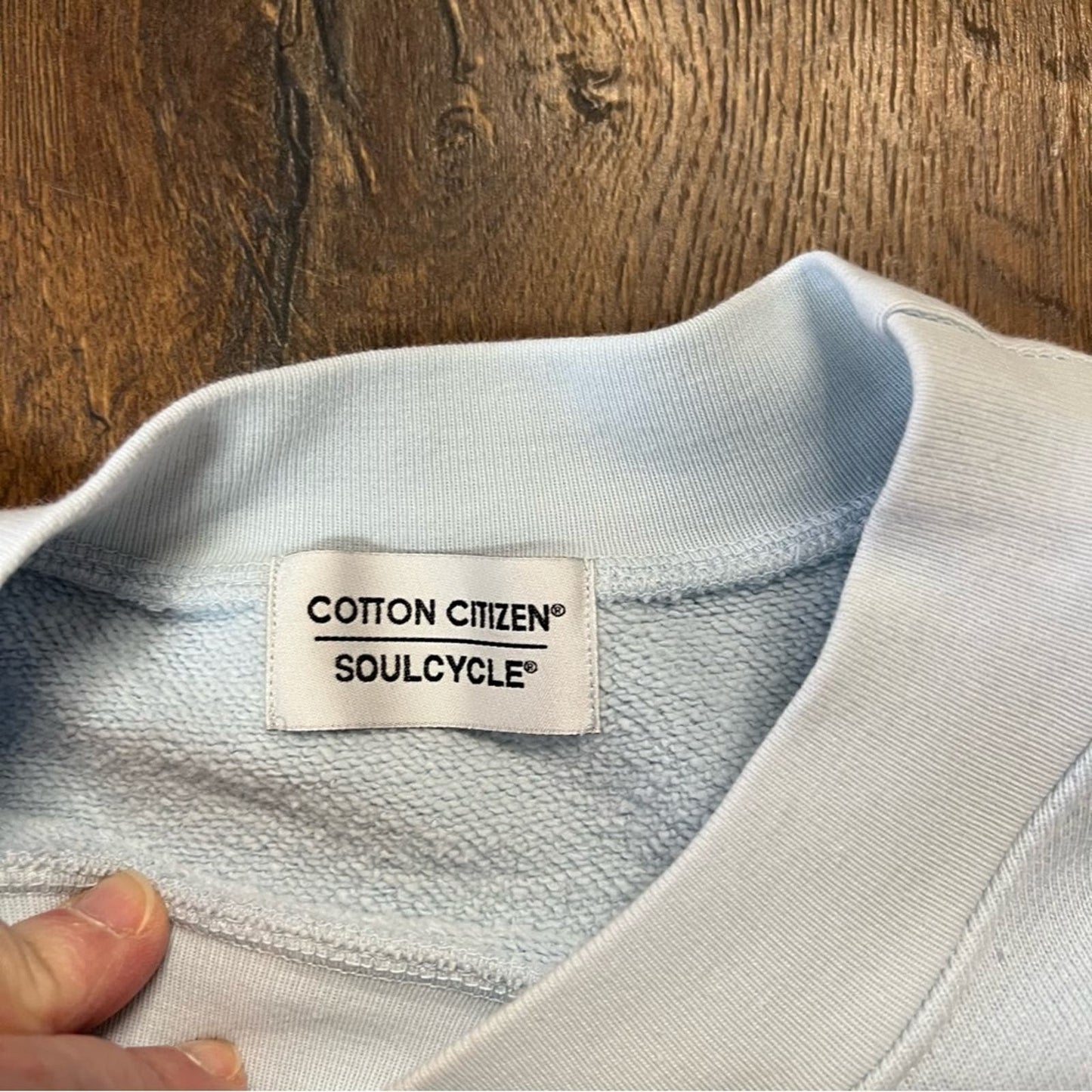 Cotton citizen soul cycle pale blue crew neck cropped sweatshirt SZ LG