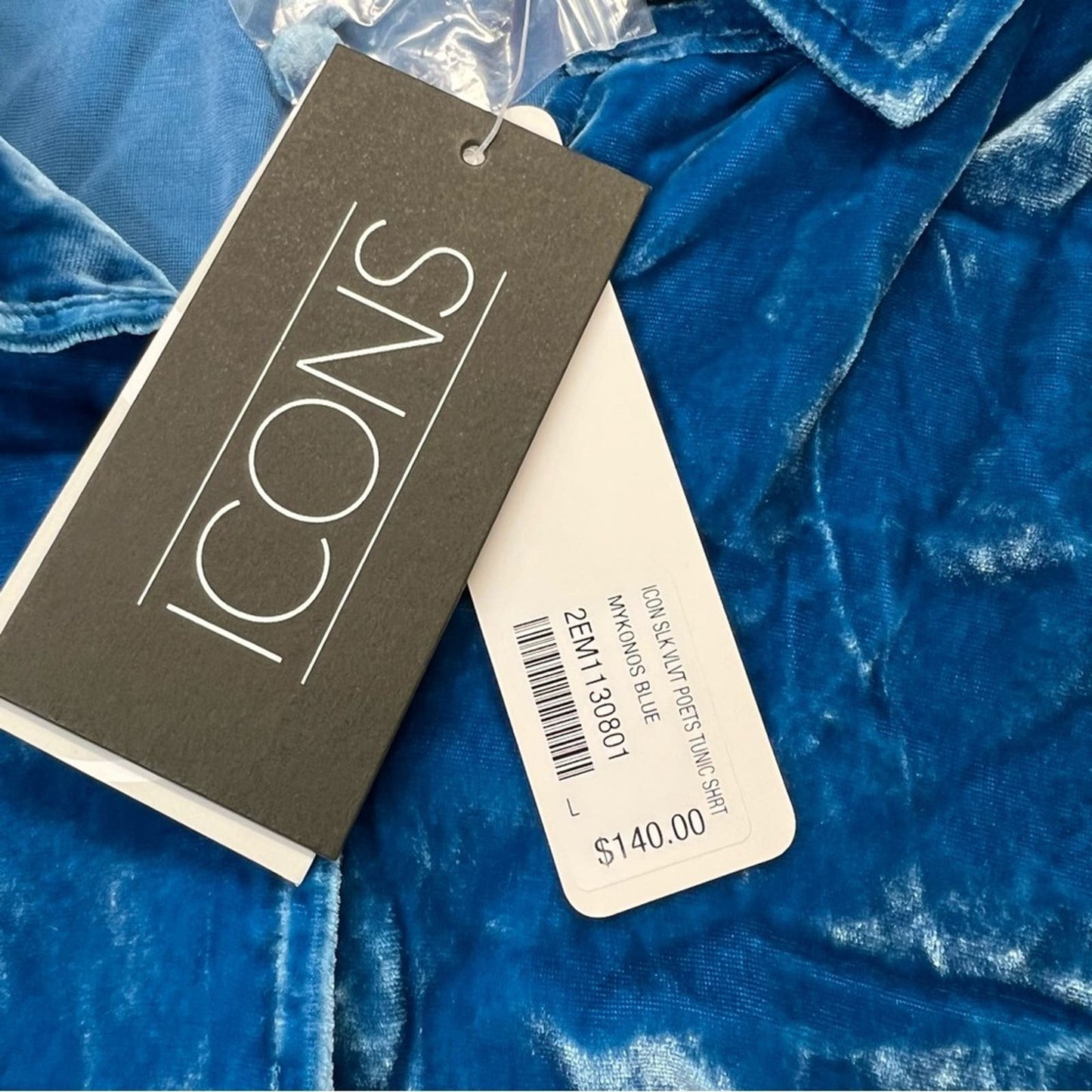 🆕 Soft Surroundings blue velvet poets button down shirt SZ LG