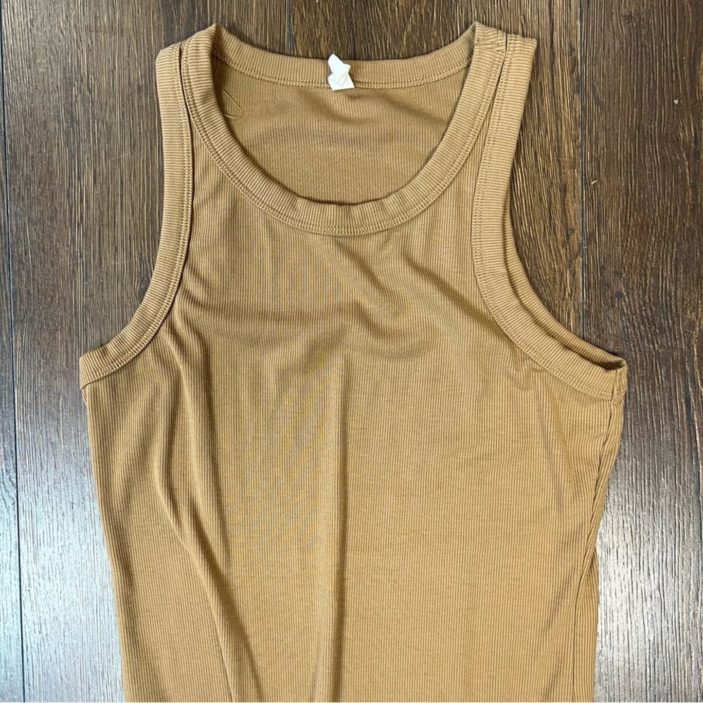 Faded Floral wishlist basic ribbed camel bodysuit SZ SM