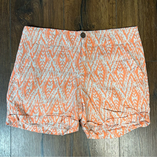 Cynthia Rowley Orange linen blend shorts SZ 10