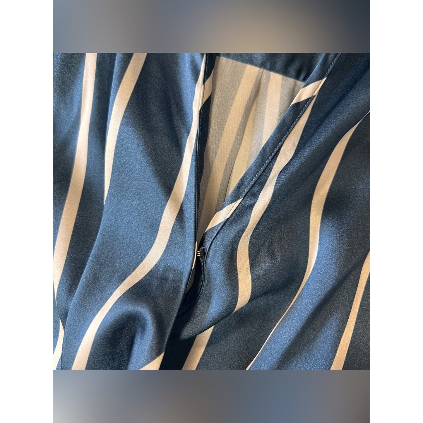 Veronica Beard Otis Striped Silk-Blend Satin Midi Dress SZ 4