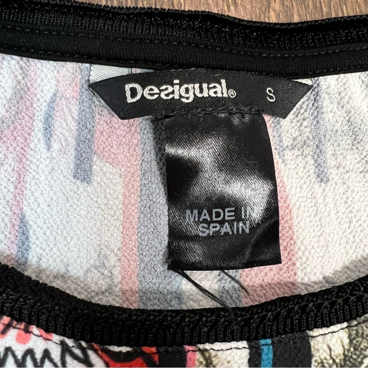 Desigual Black multicolored Arlen sleeveless blouse SZ SM