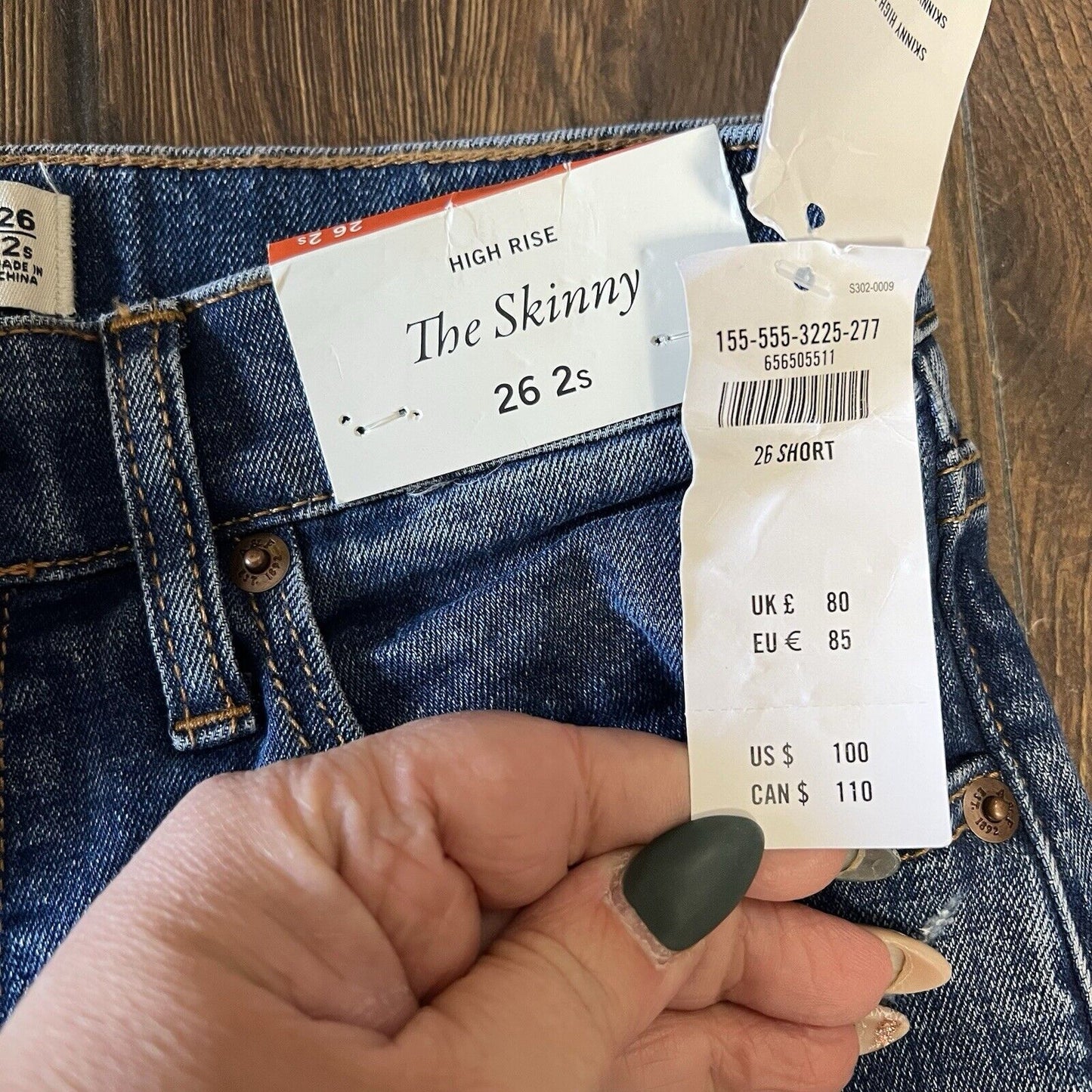 🆕 Abercrombie & Fitch High Rise Skinny Jeans SZ 2 Short