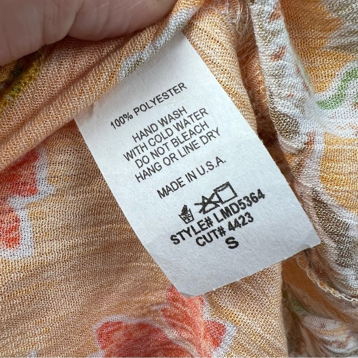 Lovely Melody orange floral off the shoulder dress SZ MED