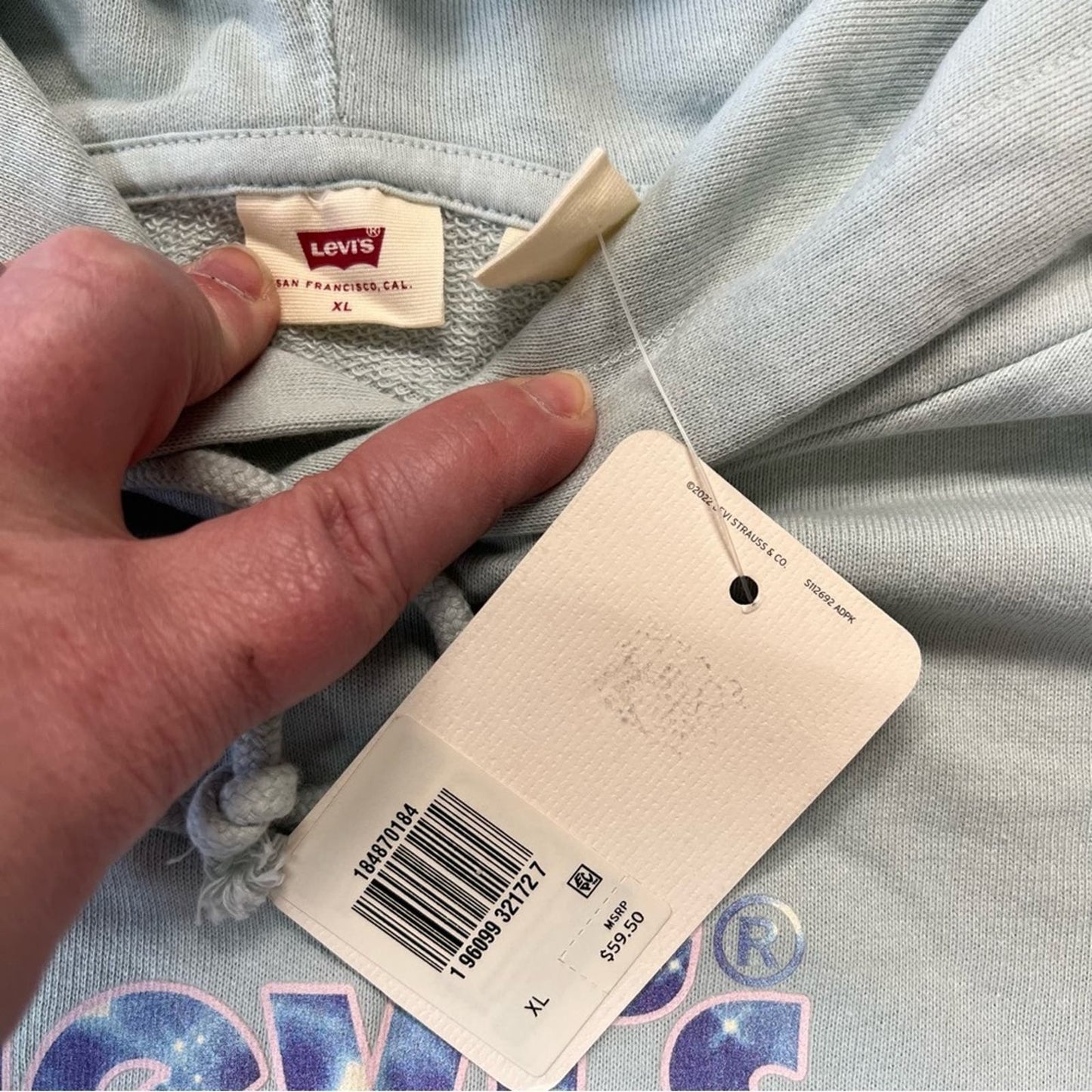 🆕 Levi’s mint and purple tye dye pullover hoodie SZ XL
