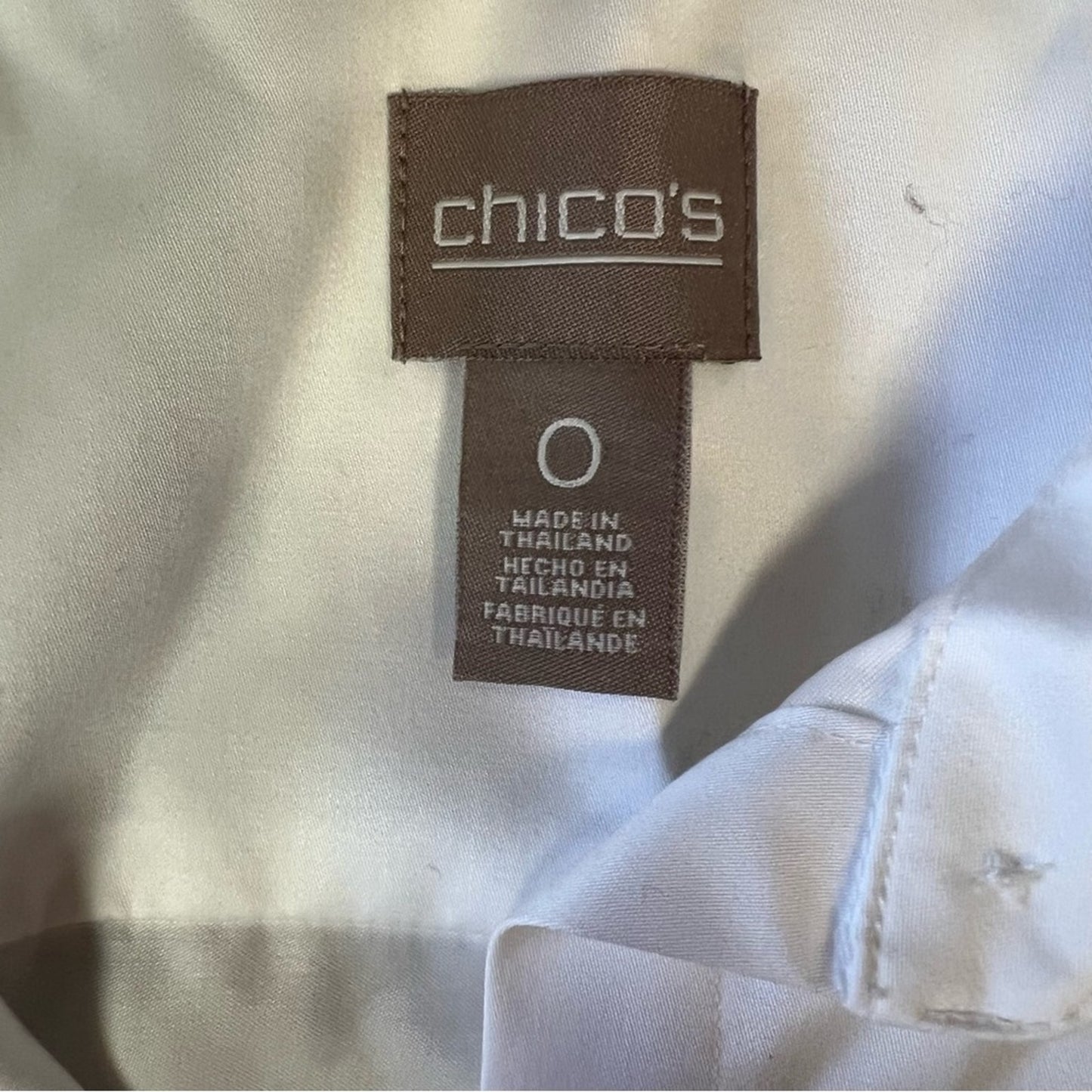 Chico’s wrinkle resistant sateen tunic button down SZ 0/4