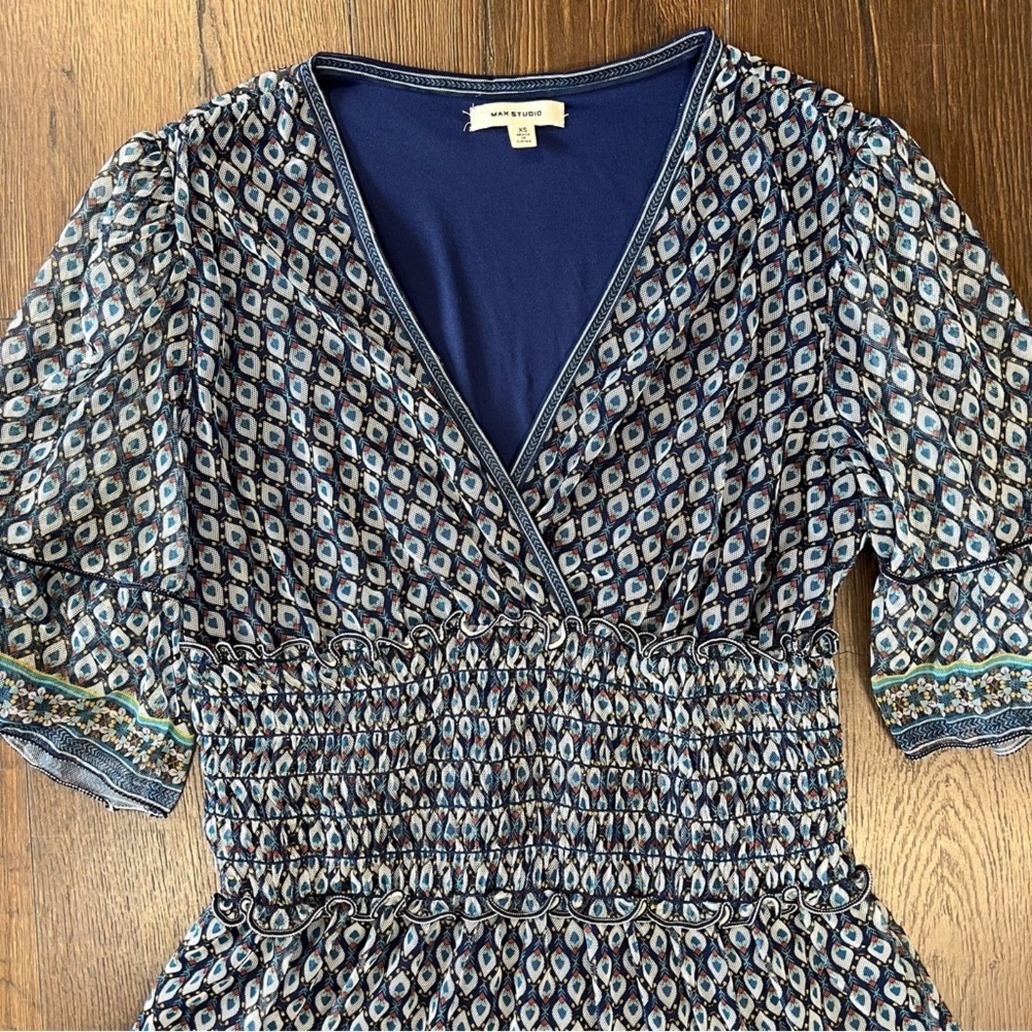 Max studio smocked waist dress SZ XS