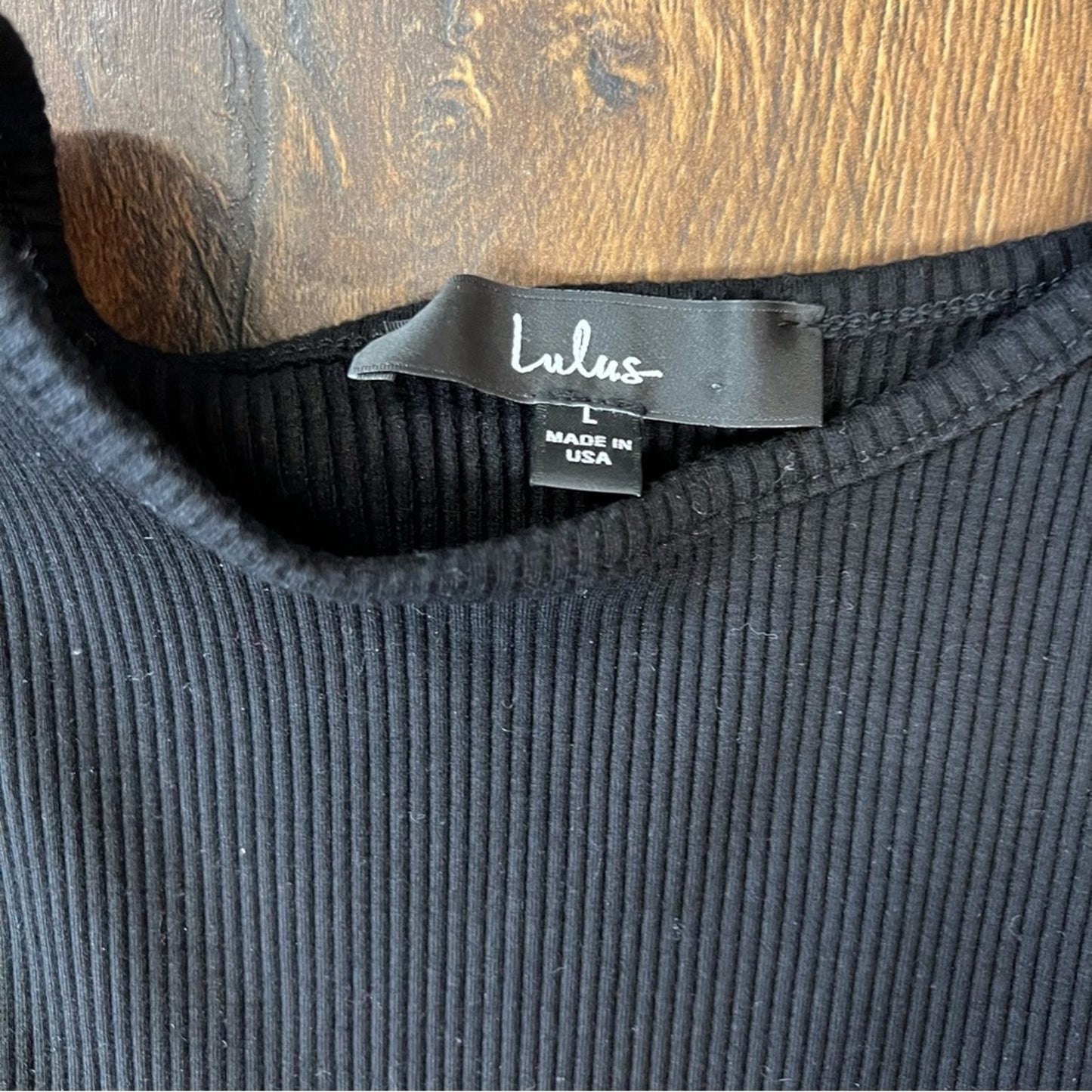 Lulu’s black ribbed cutout dress SZ LG