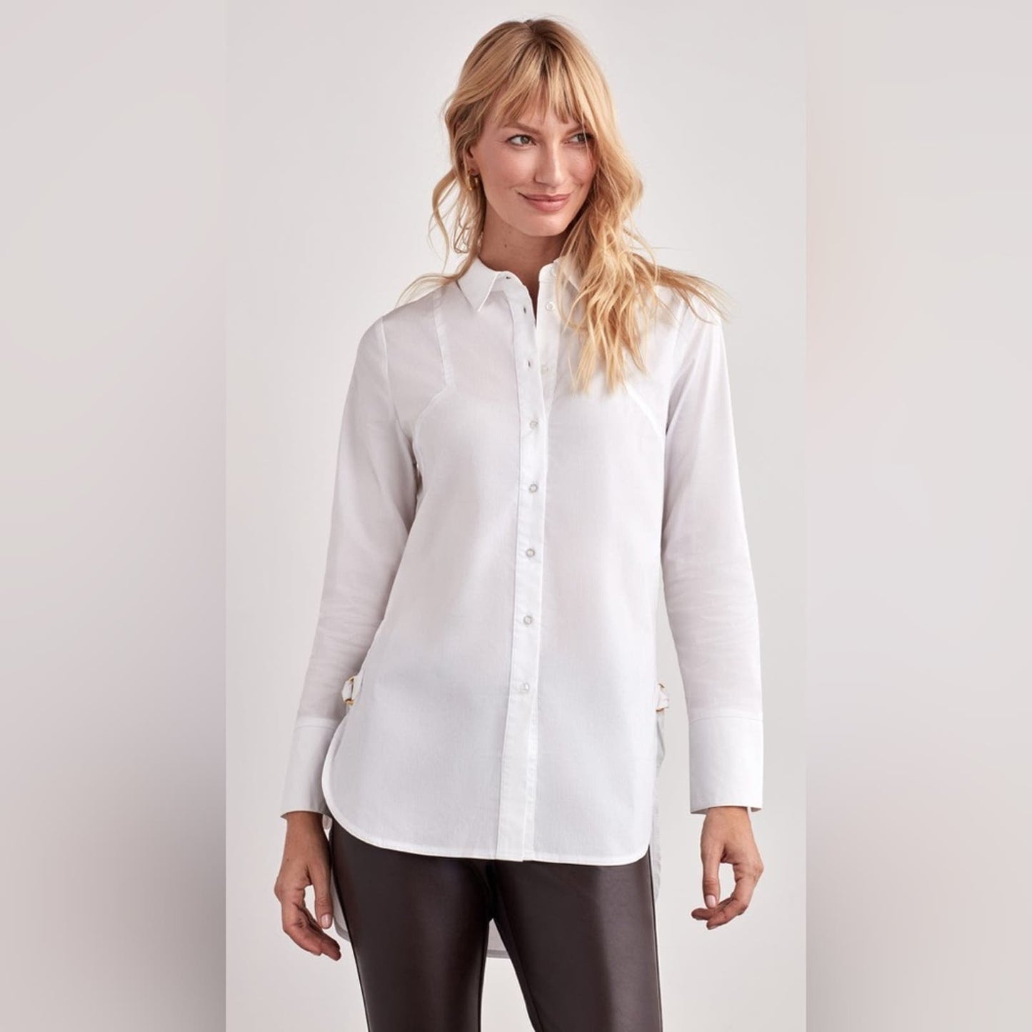 Ellen Tracy D-Ring button down shirt SZ SM