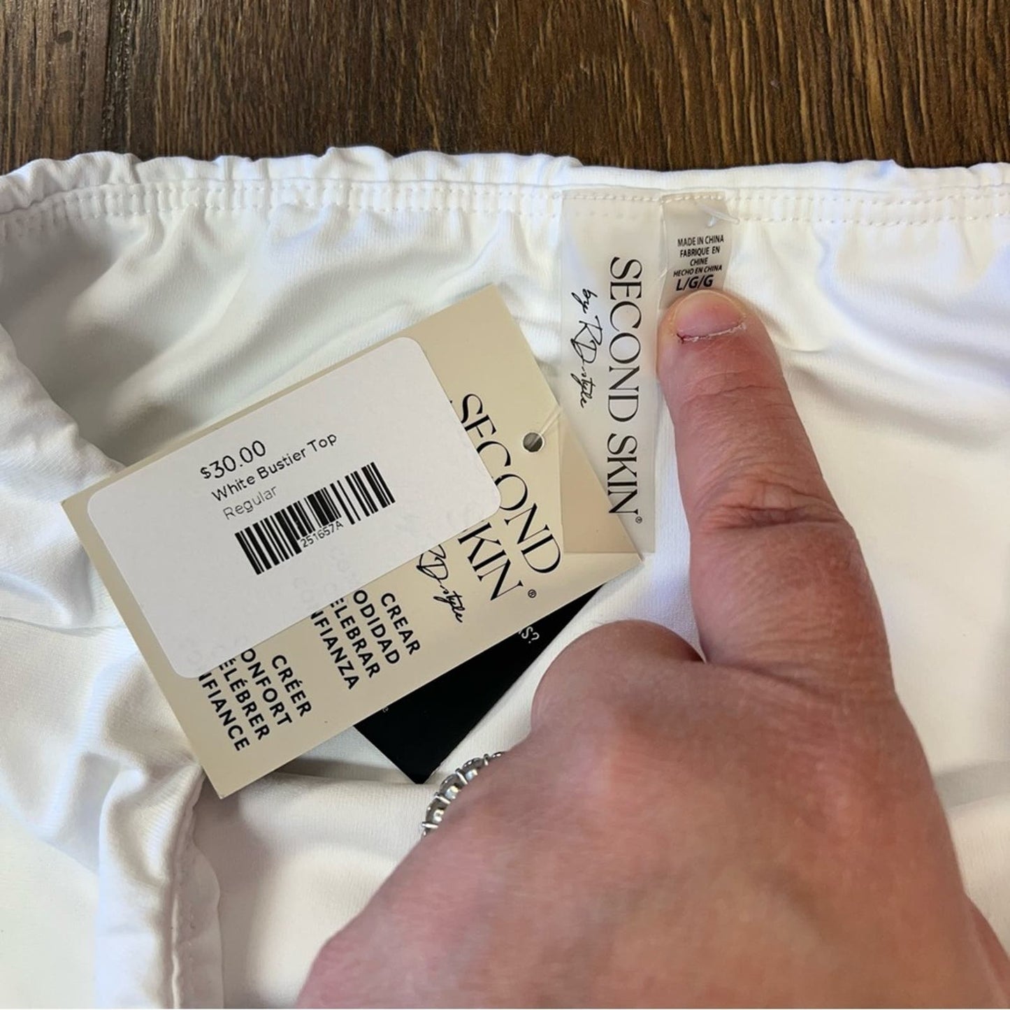 🆕 Second skin white tube top SZ LG