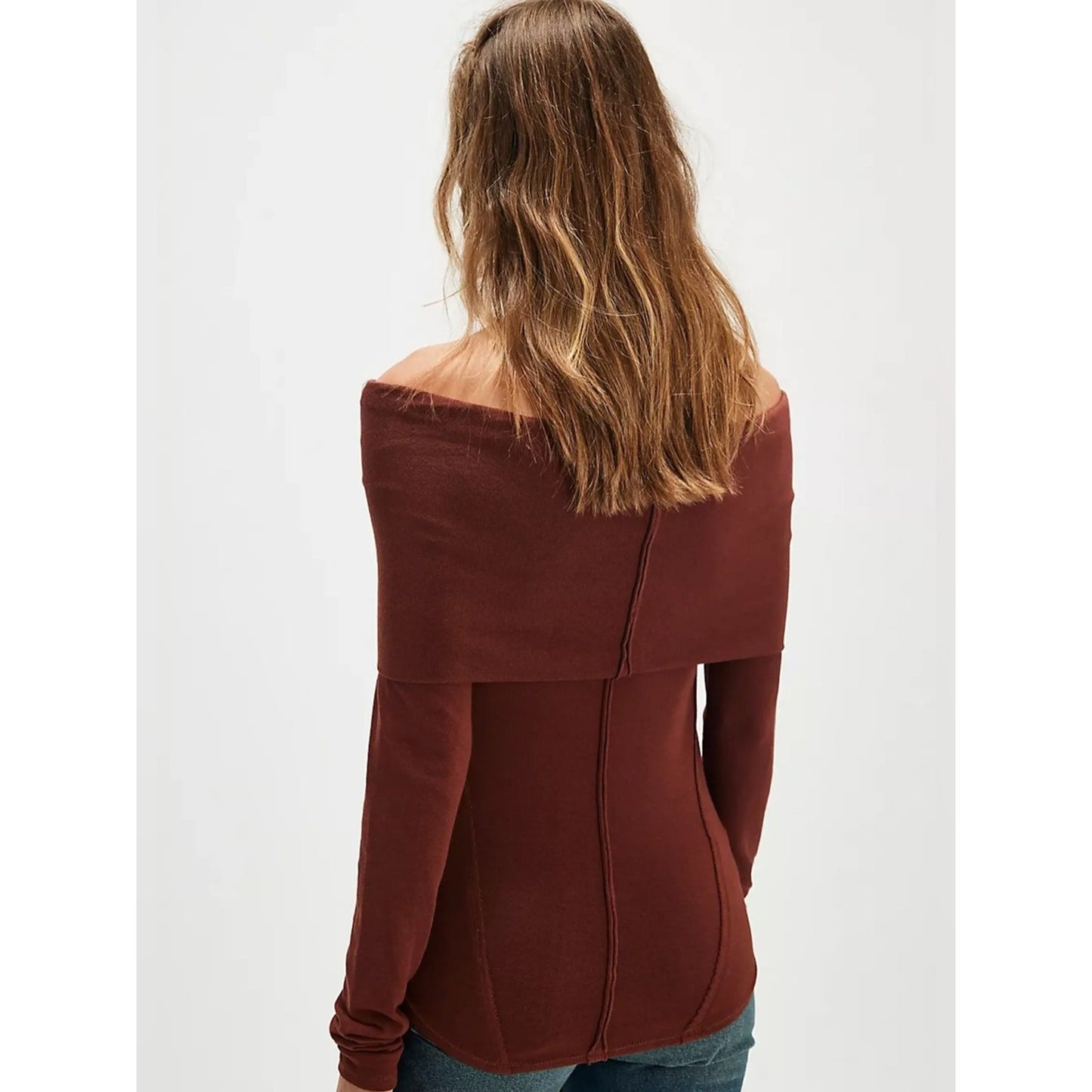 🆕 Free People Iris Off-Shoulder top in Chocolate SZ SM