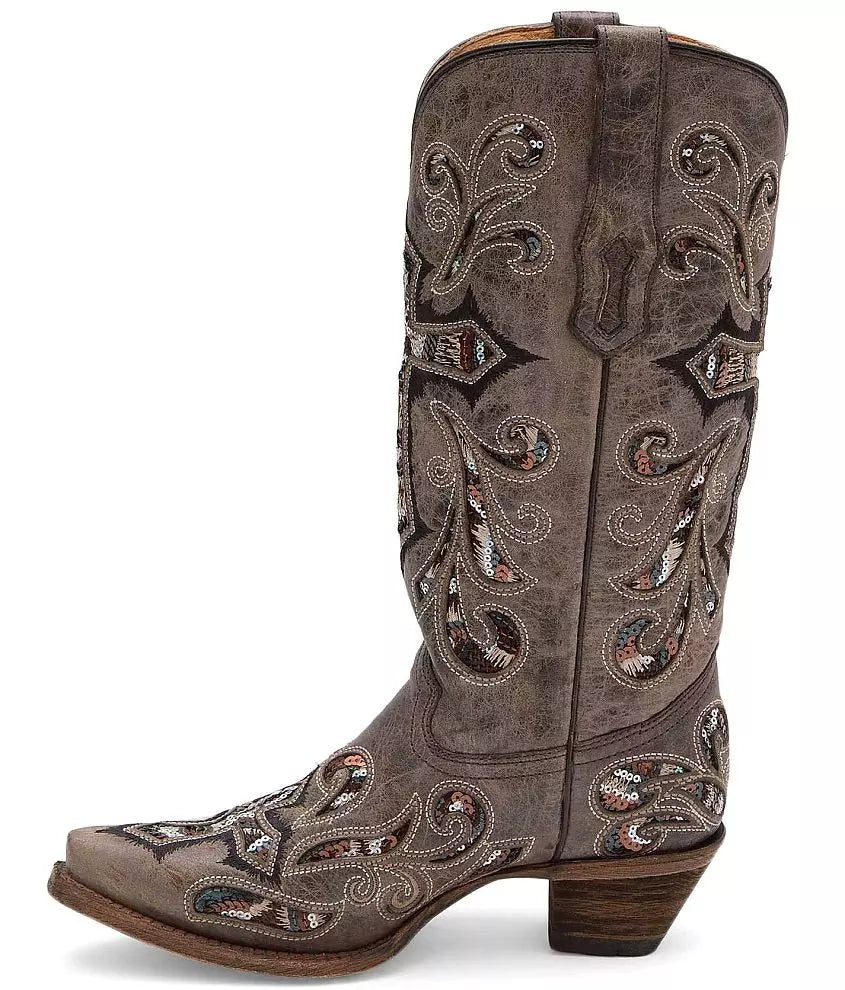 Corral Scarlett Cross Sequin Cowboy Boots SZ 7