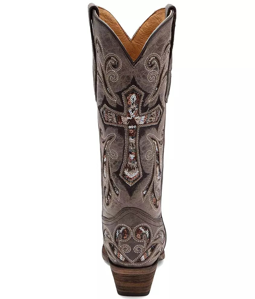 Corral Scarlett Cross Sequin Cowboy Boots SZ 7