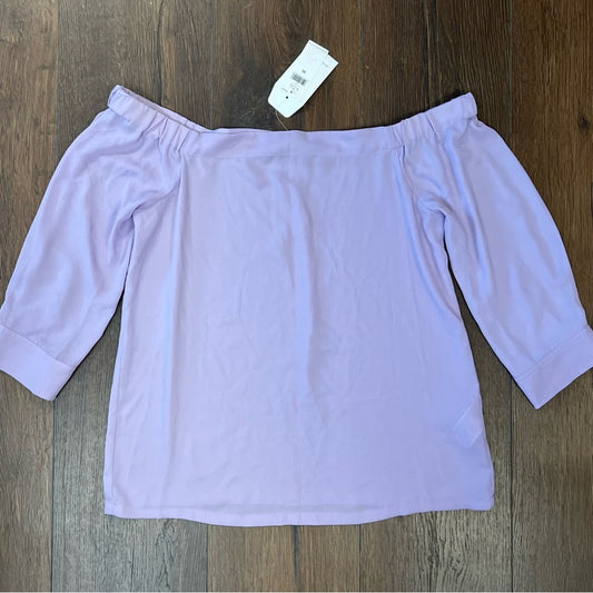 🆕 banana, republic, purple chiffon off the shoulder blouse SZ XS