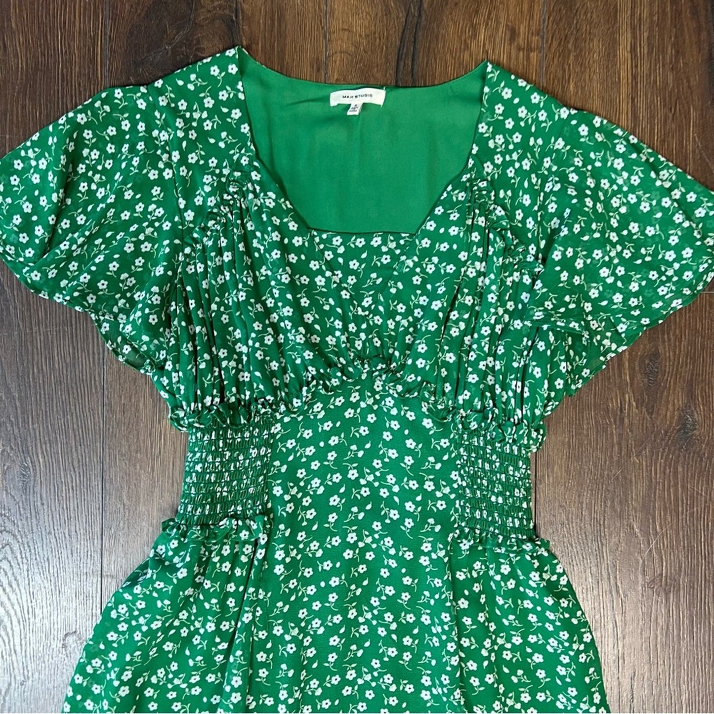 Max studio green floral dress SZ SM