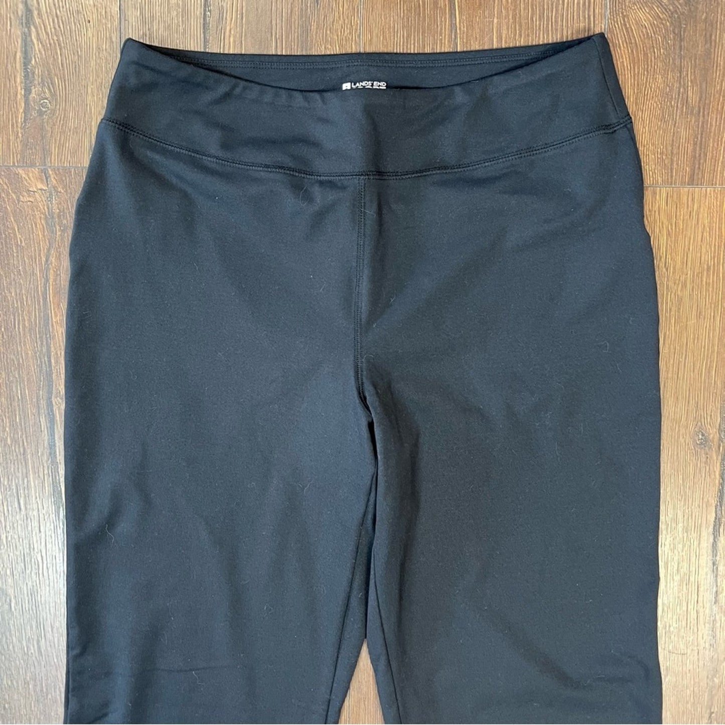 Lands end, sport black boot, cut athletic pants SZ MED